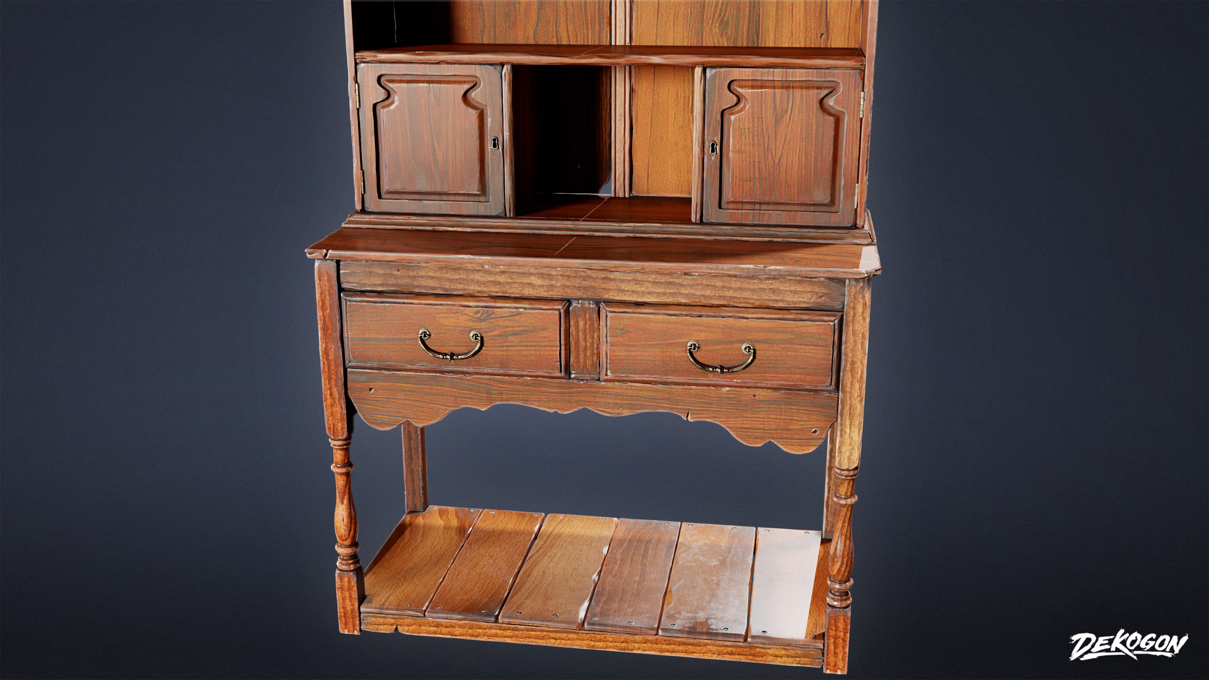 VICTORIAN - Victorian Shelf 01 - LOW POLY AND NANITE Low-poly 3D model_5
