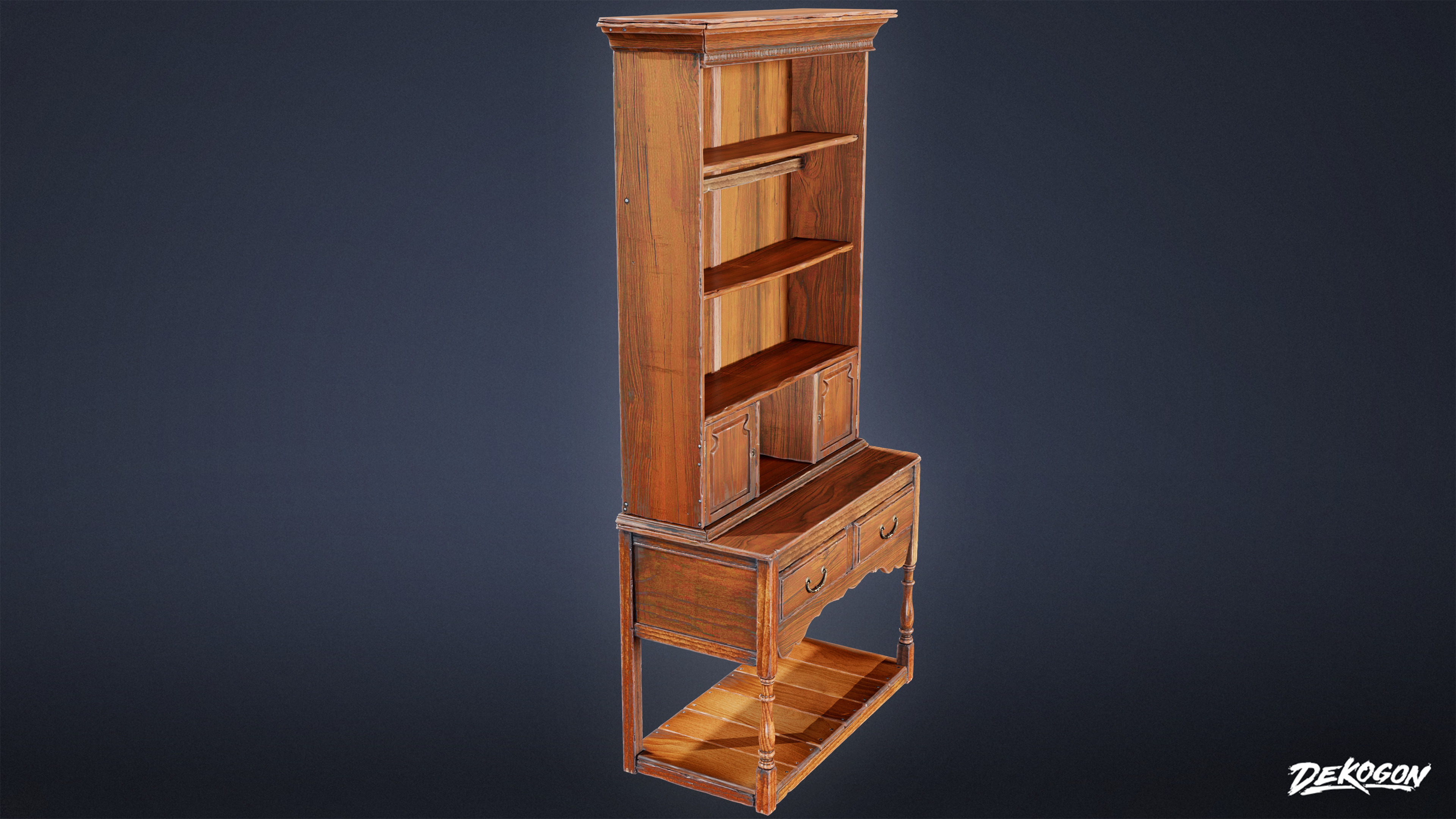 VICTORIAN - Victorian Shelf 01 - LOW POLY AND NANITE Low-poly 3D model_2