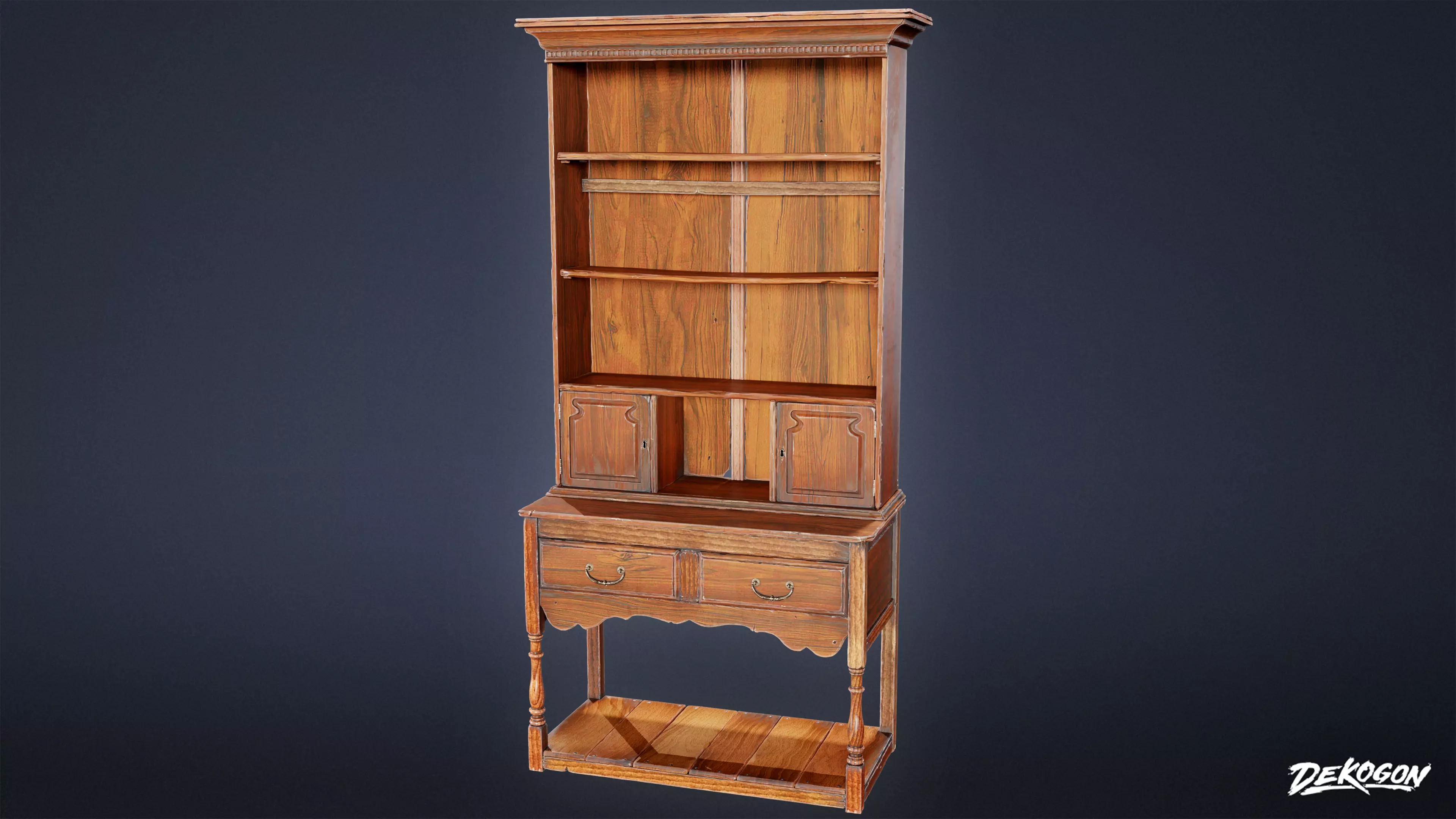 VICTORIAN - Victorian Shelf 01 - LOW POLY AND NANITE Low-poly 3D model_0