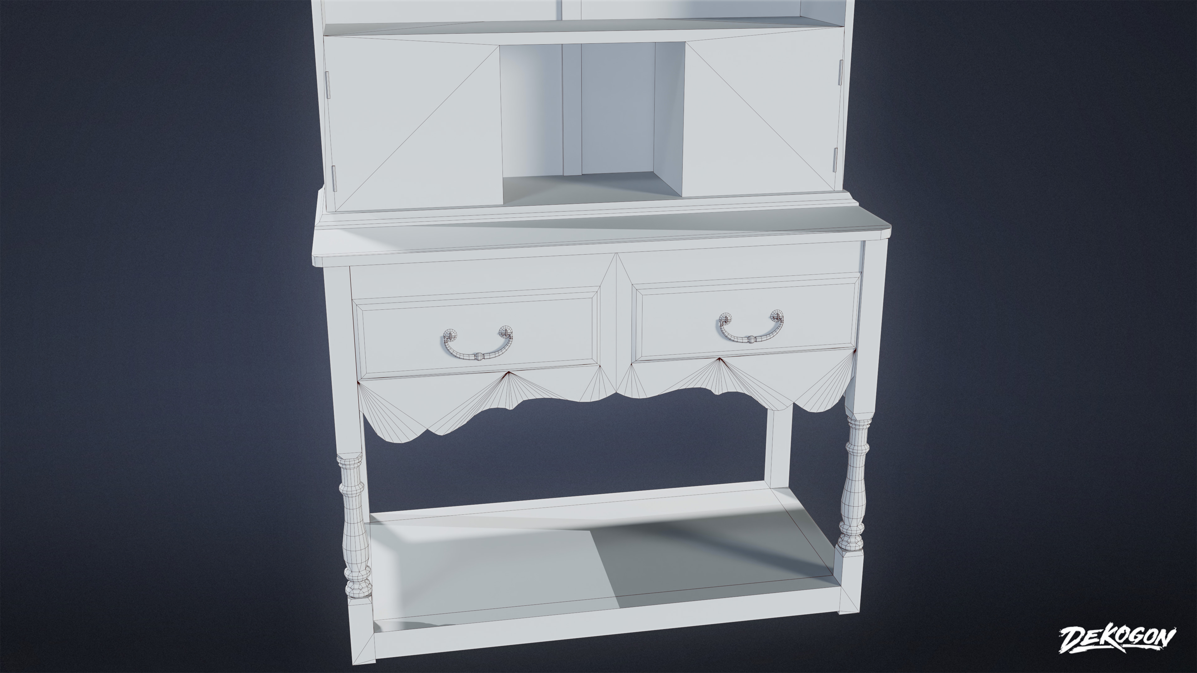 VICTORIAN - Victorian Shelf 01 - LOW POLY AND NANITE Low-poly 3D model_8