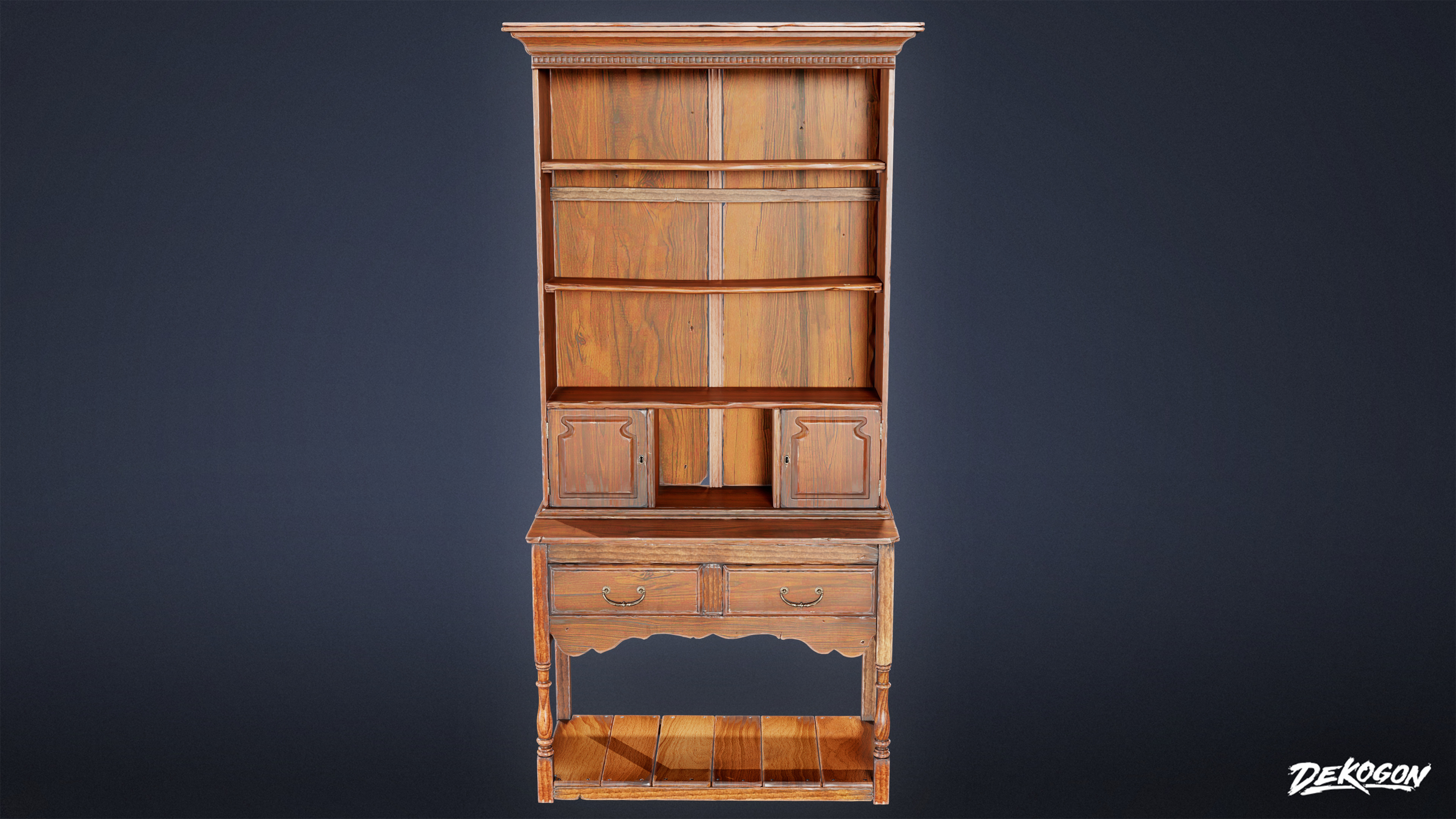 VICTORIAN - Victorian Shelf 01 - LOW POLY AND NANITE Low-poly 3D model_1