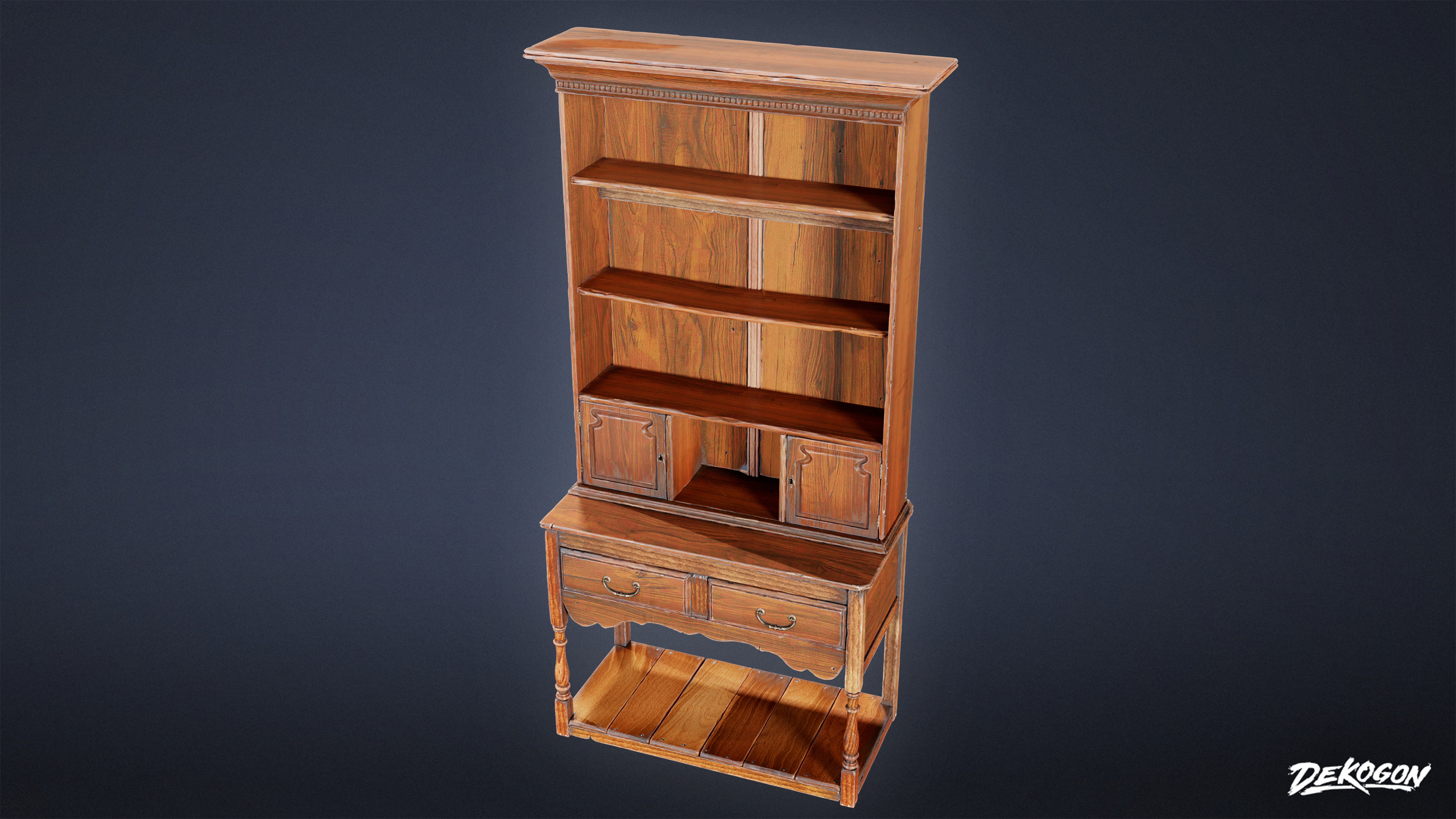 VICTORIAN - Victorian Shelf 01 - LOW POLY AND NANITE Low-poly 3D model_6