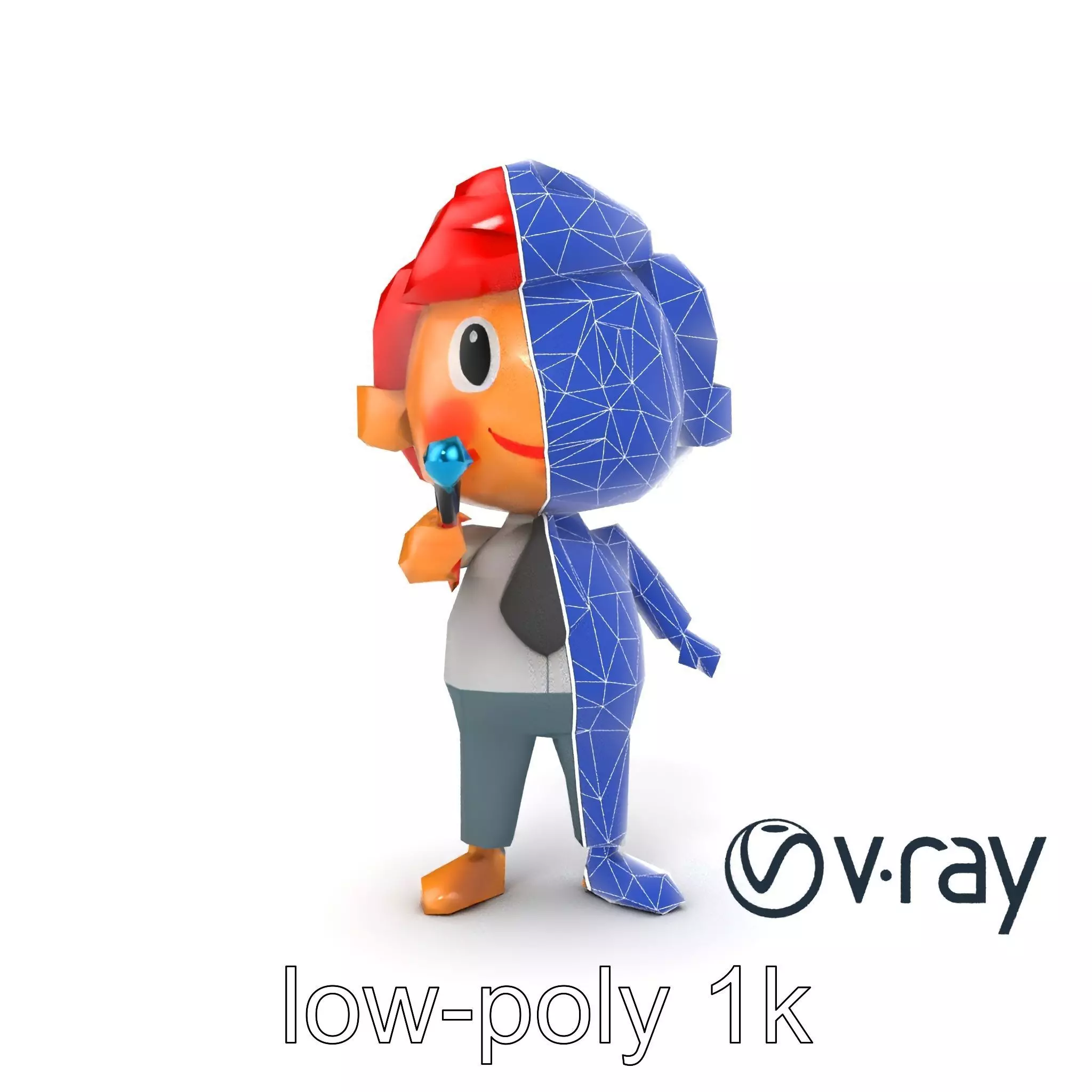 Cartoon Teacher Character Model Pack Low-poly 3D model_0