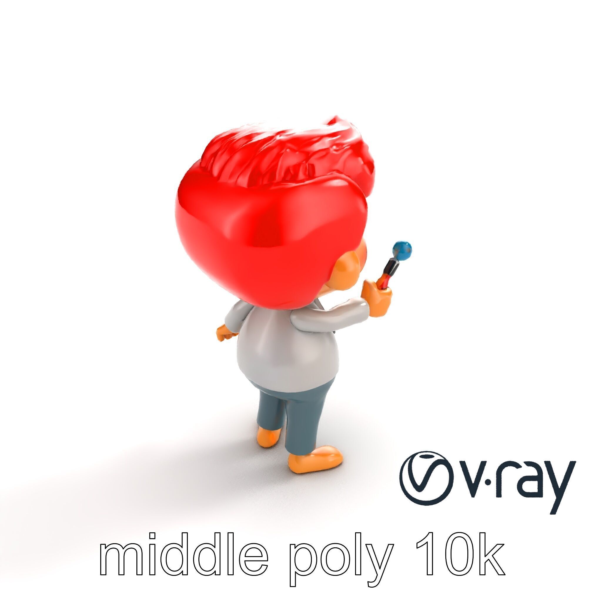 Cartoon Teacher Character Model Pack Low-poly 3D model_12