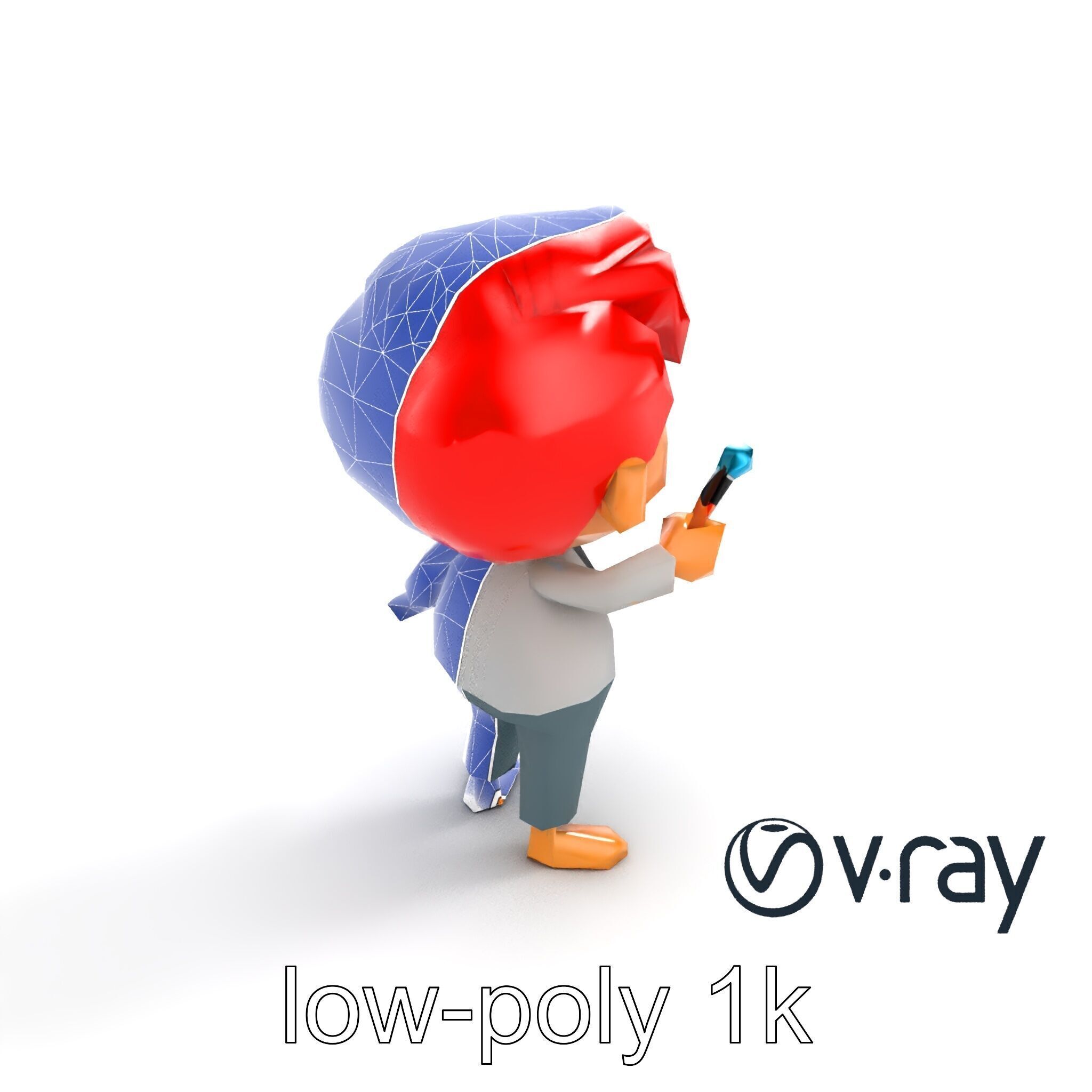 Cartoon Teacher Character Model Pack Low-poly 3D model_14