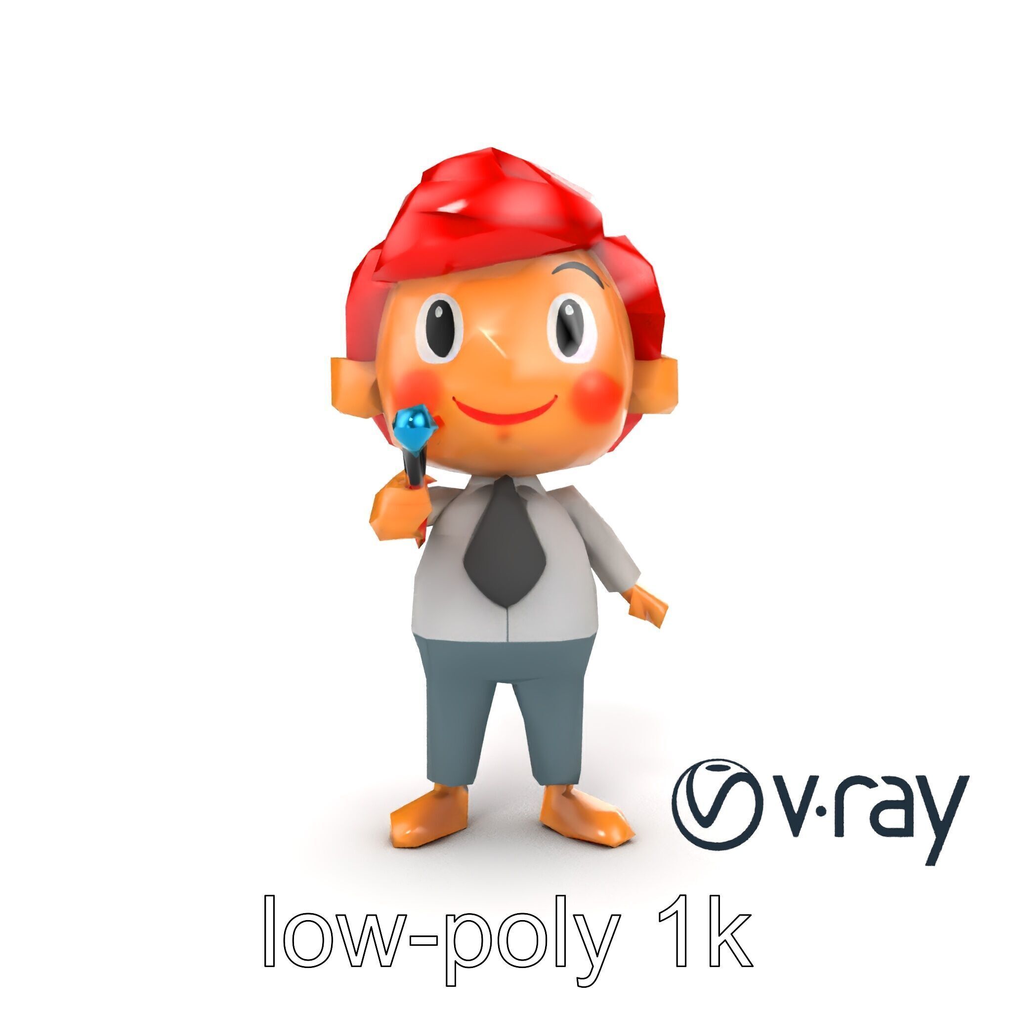 Cartoon Teacher Character Model Pack Low-poly 3D model_17