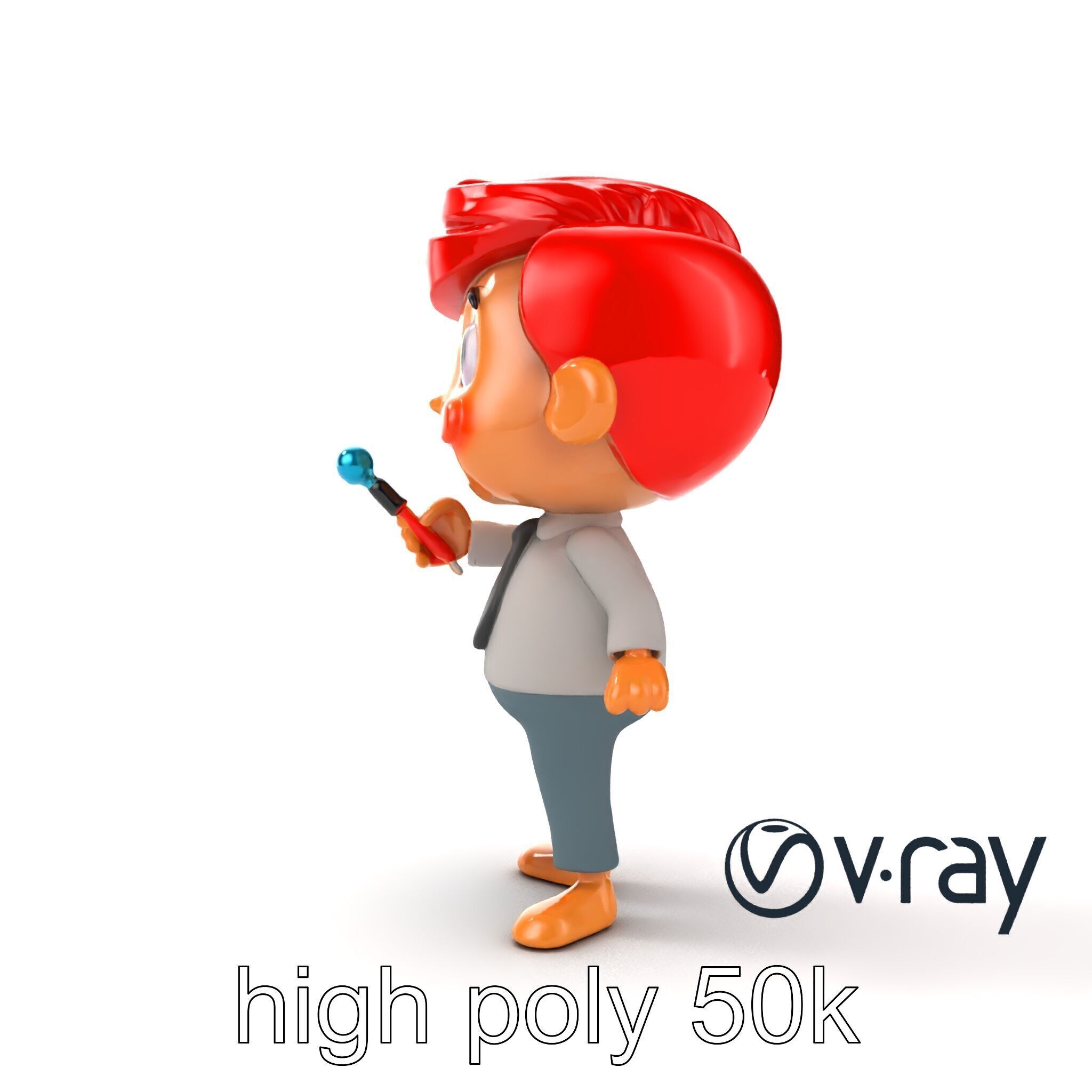 Cartoon Teacher Character Model Pack Low-poly 3D model_24