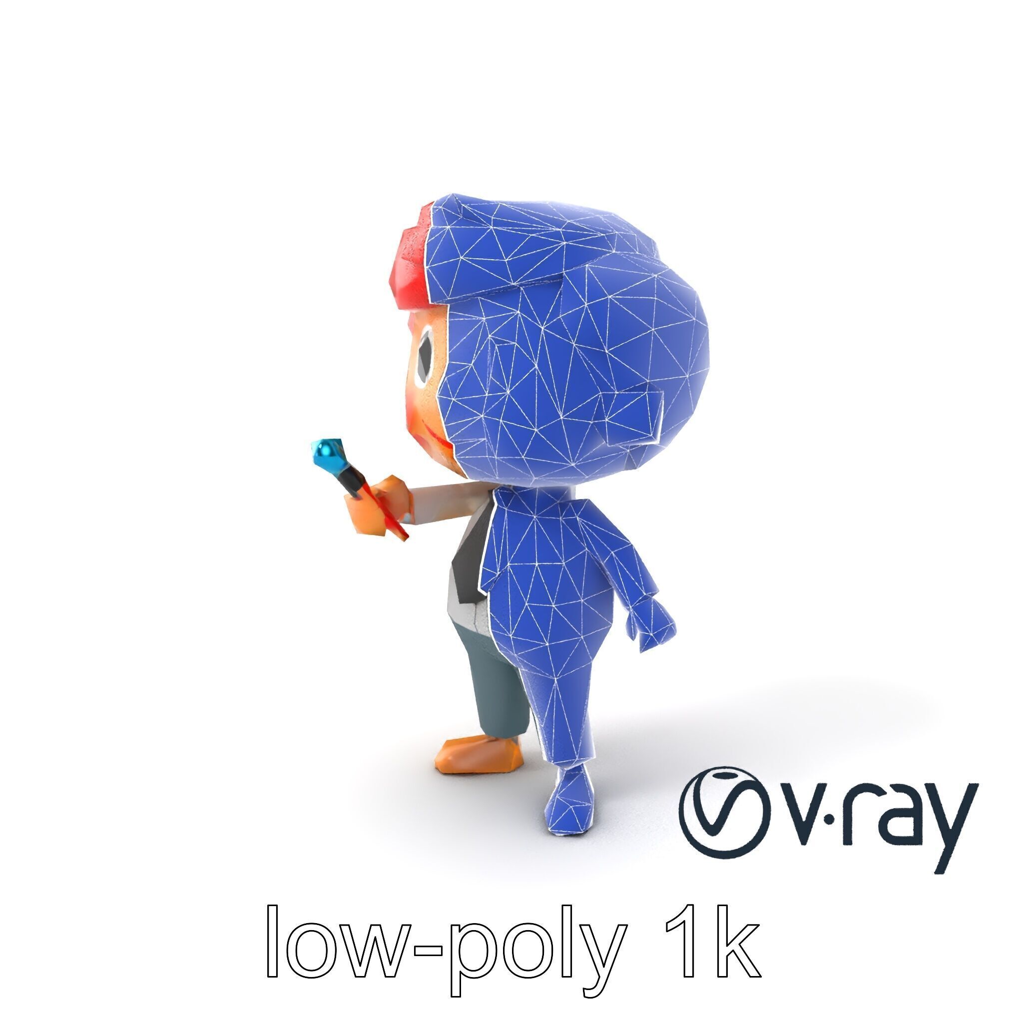 Cartoon Teacher Character Model Pack Low-poly 3D model_32