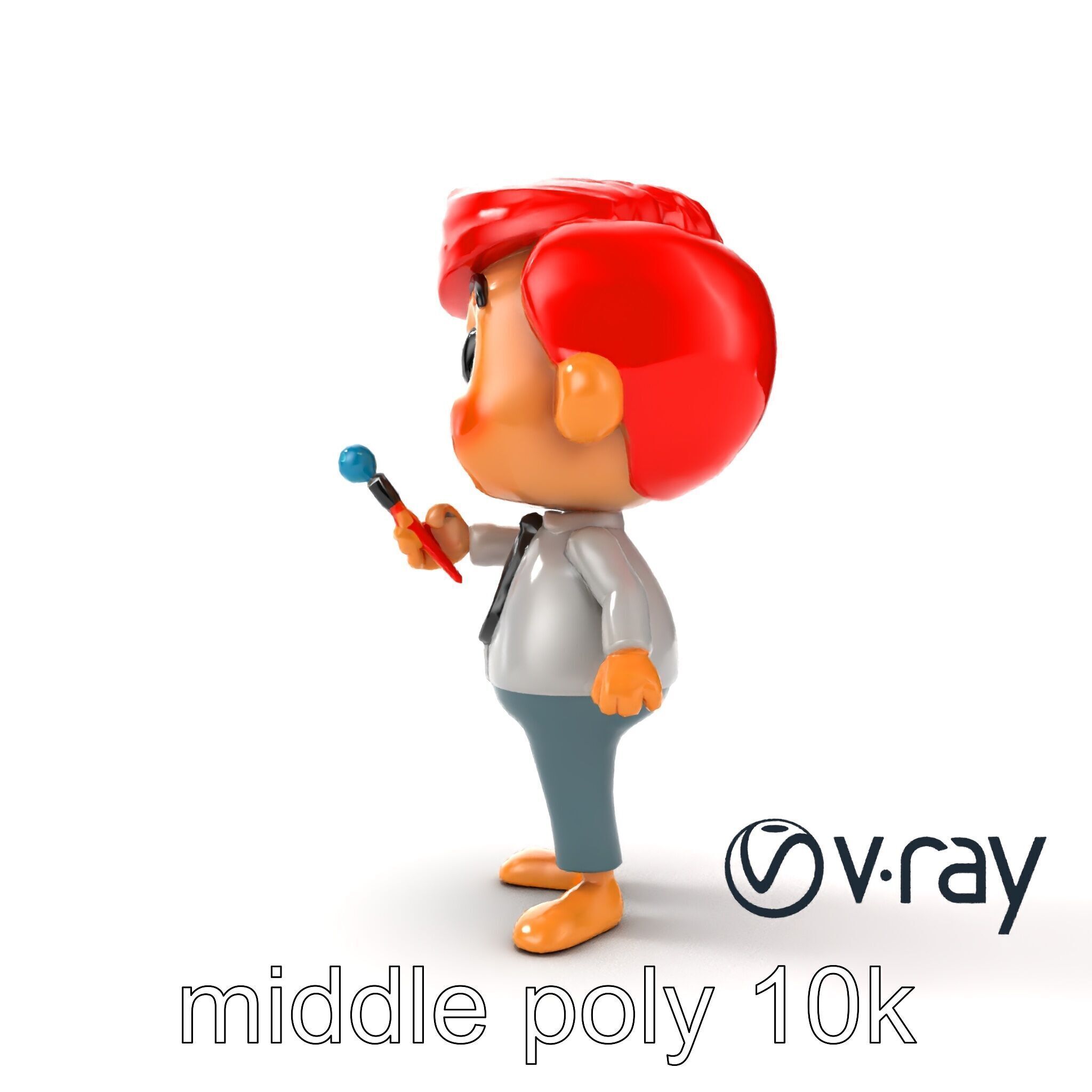 Cartoon Teacher Character Model Pack Low-poly 3D model_18
