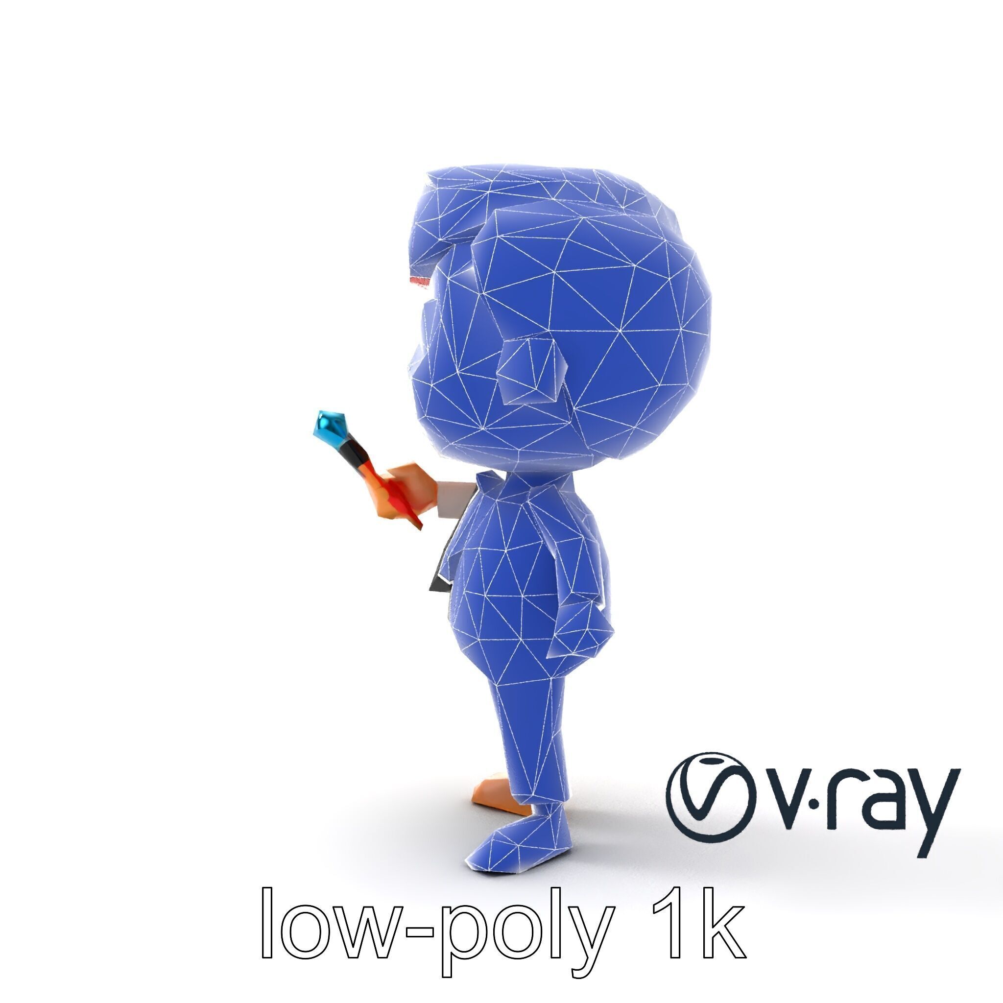 Cartoon Teacher Character Model Pack Low-poly 3D model_36
