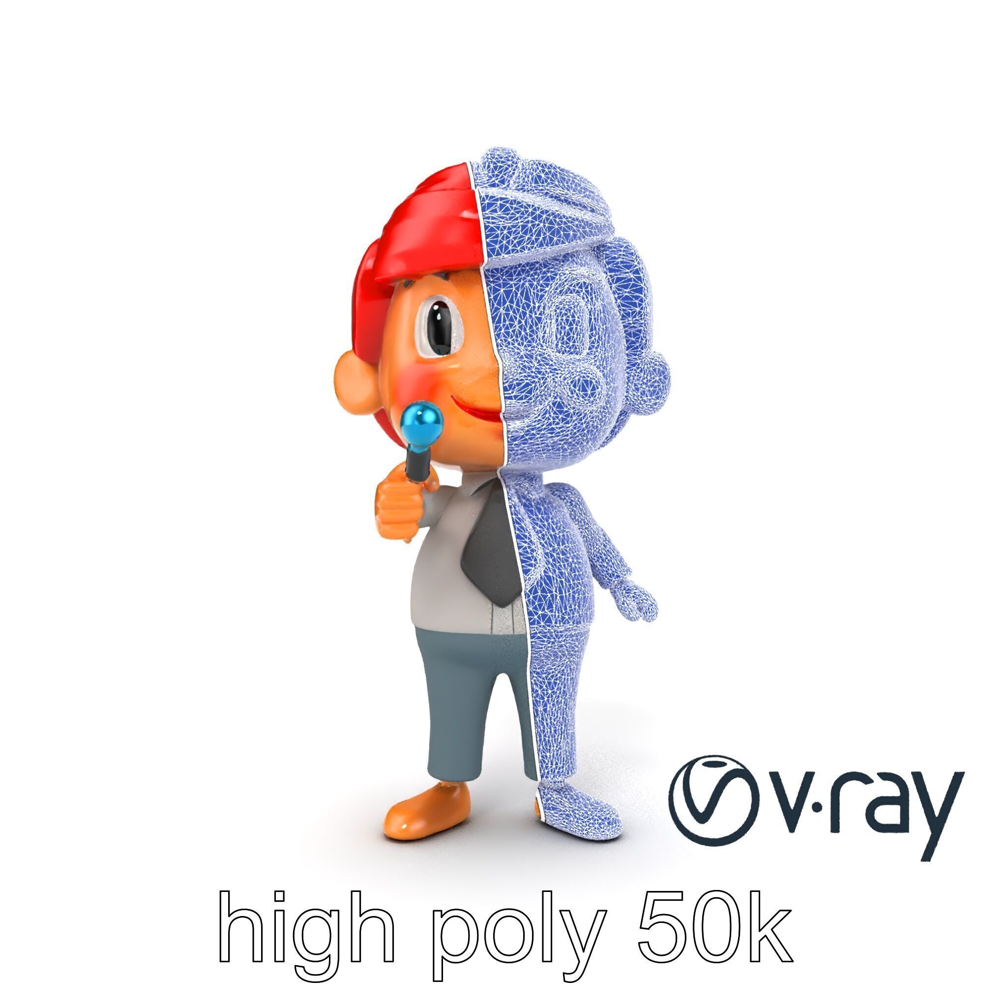 Cartoon Teacher Character Model Pack Low-poly 3D model_34