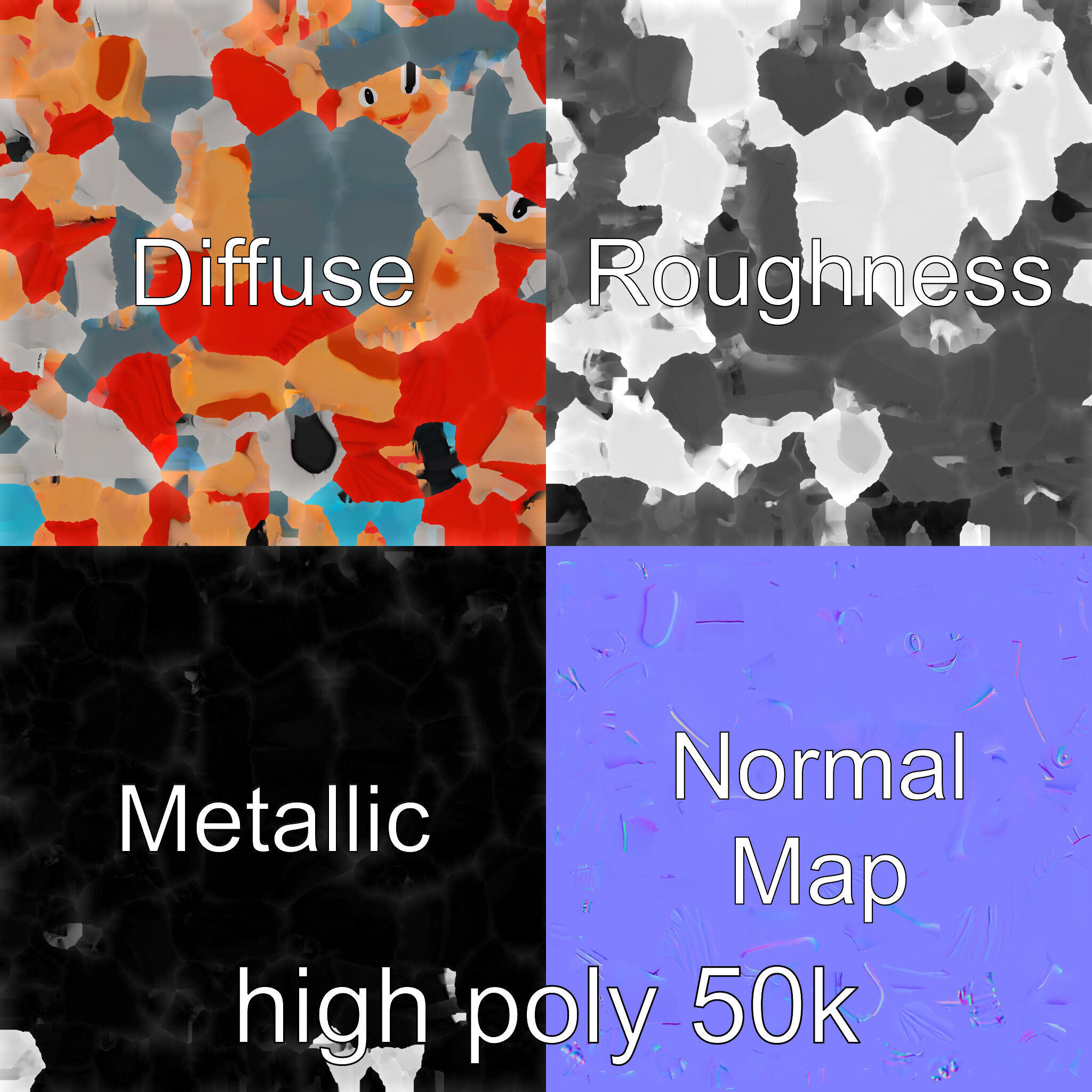 Cartoon Teacher Character Model Pack Low-poly 3D model_5