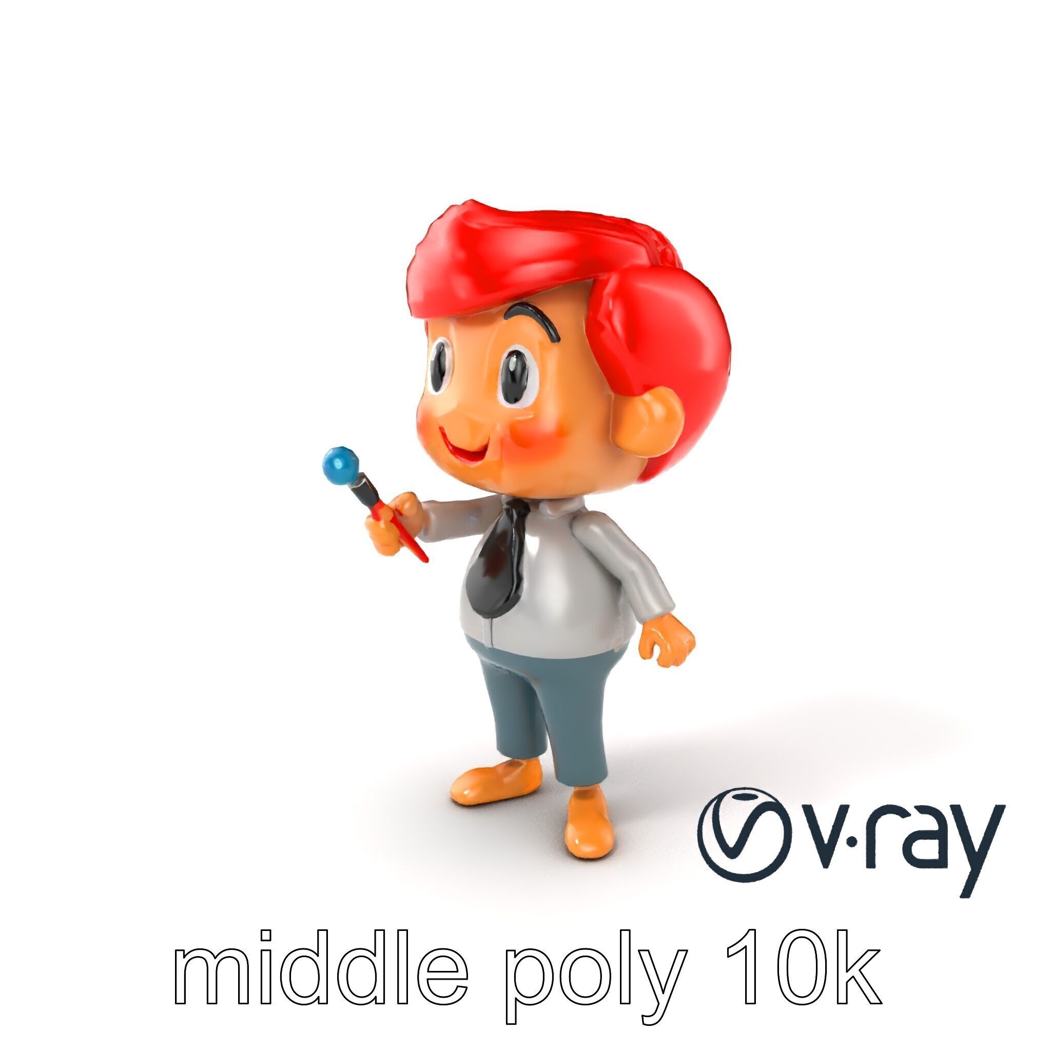 Cartoon Teacher Character Model Pack Low-poly 3D model_9