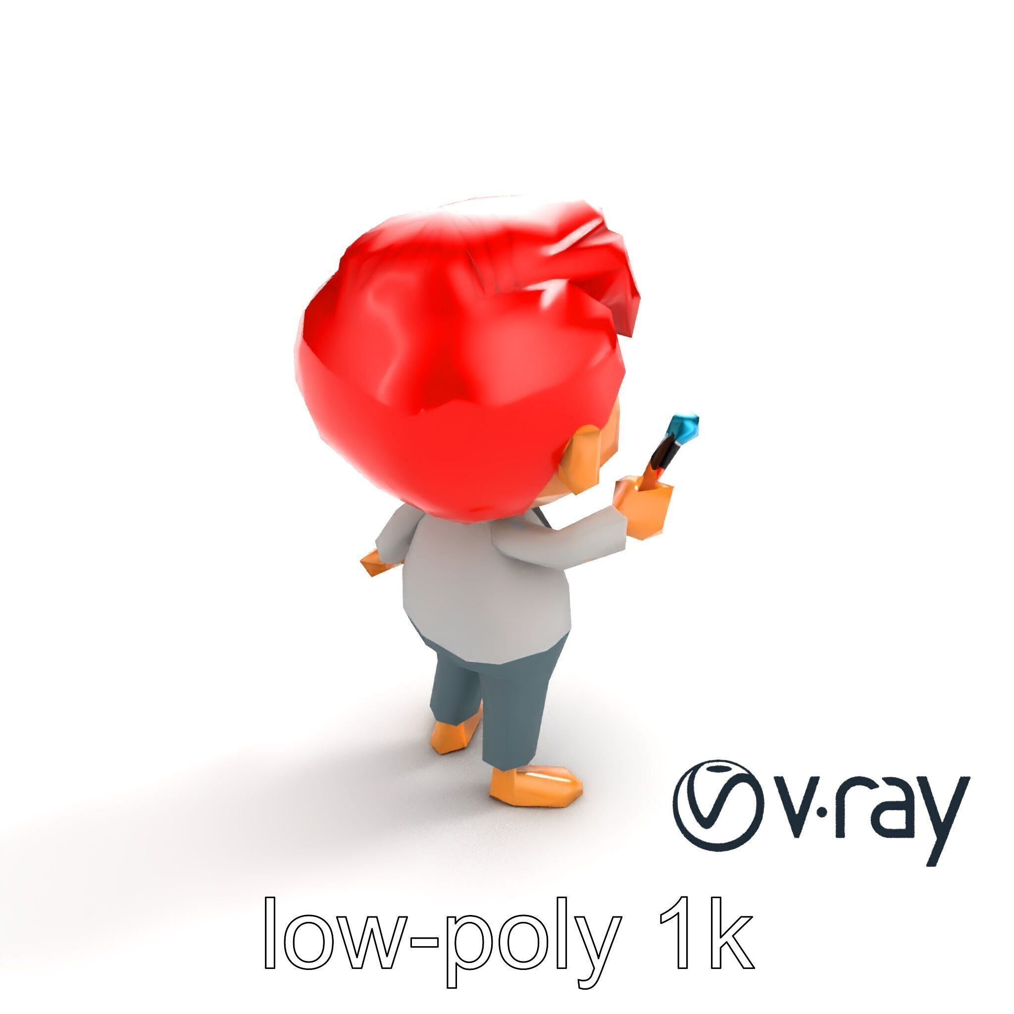 Cartoon Teacher Character Model Pack Low-poly 3D model_13