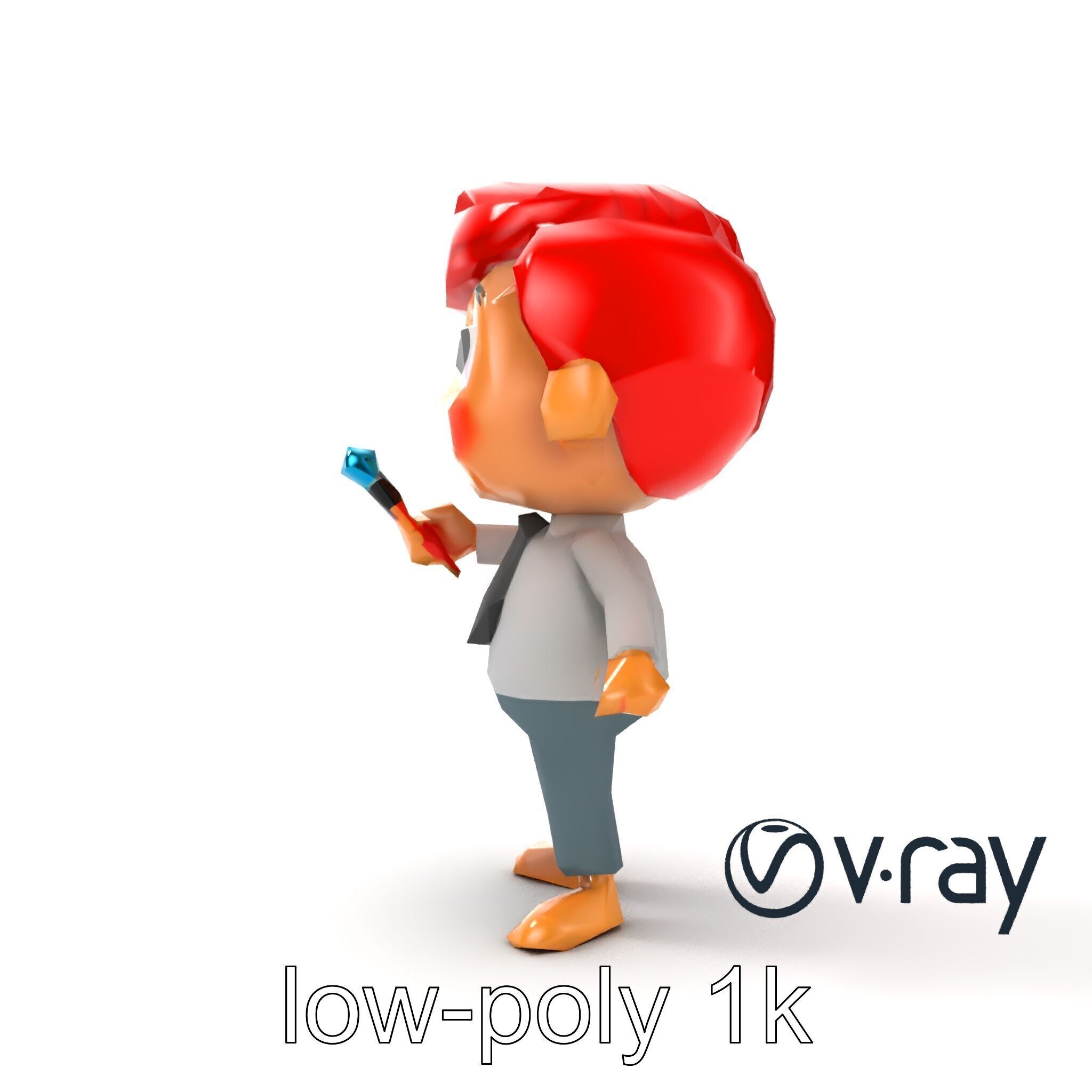 Cartoon Teacher Character Model Pack Low-poly 3D model_15