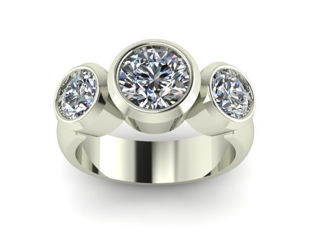 3stone ring 3D model_1