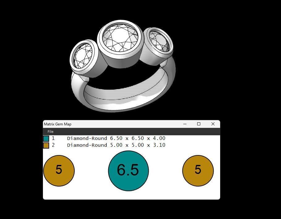 3stone ring 3D model_6