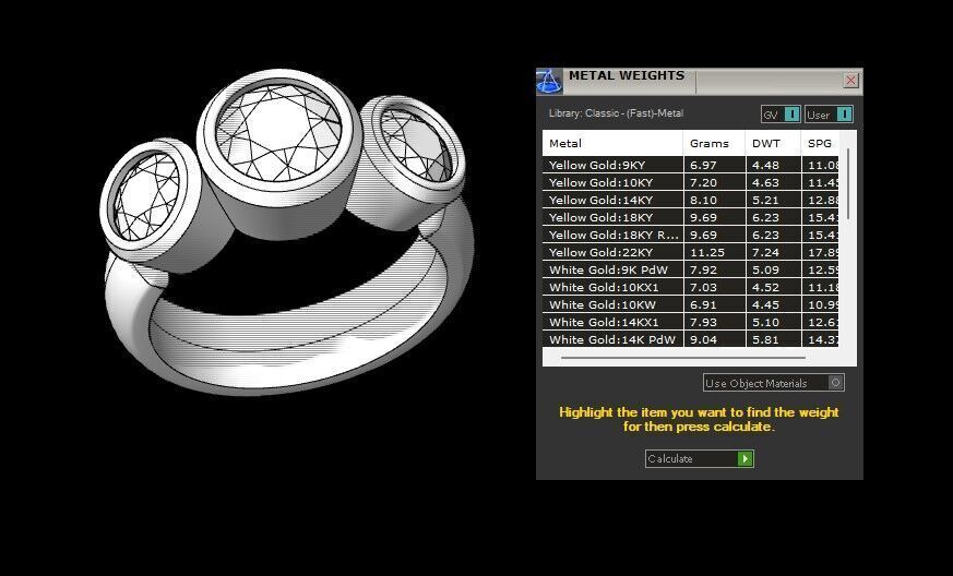 3stone ring 3D model_7