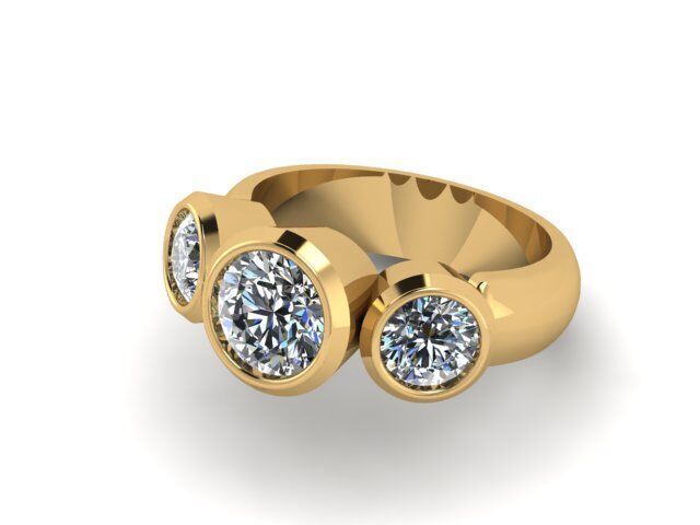 3stone ring 3D model_3