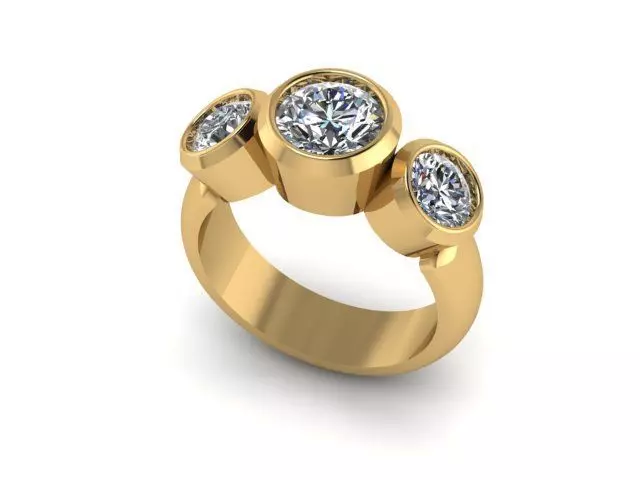 3stone ring 3D model_0