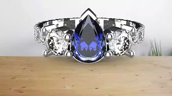 sapphires and diamond amathist ring