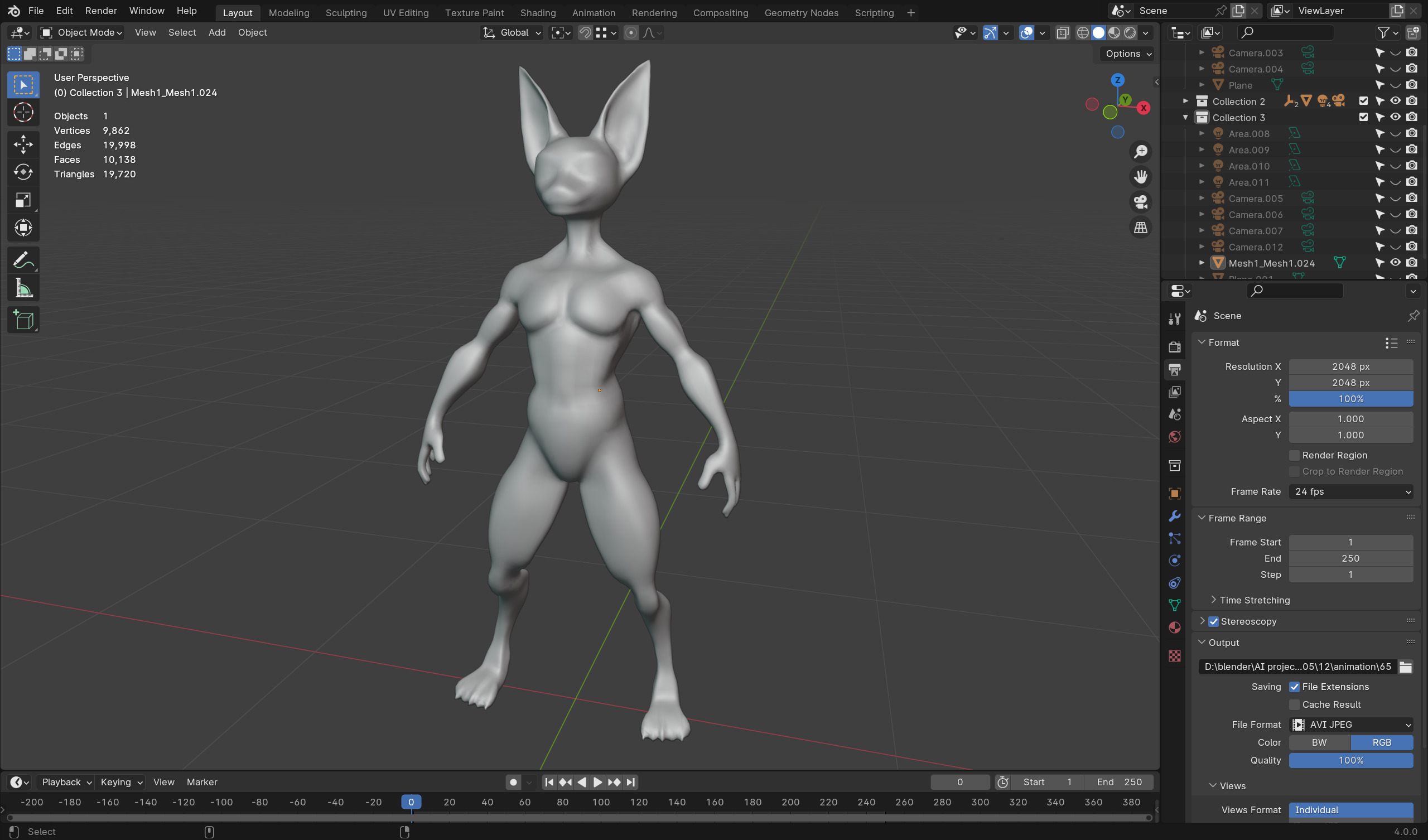 Anthropomorphic Rig-Ready Sphynx Cat - Low Poly Asset Low-poly 3D model_6