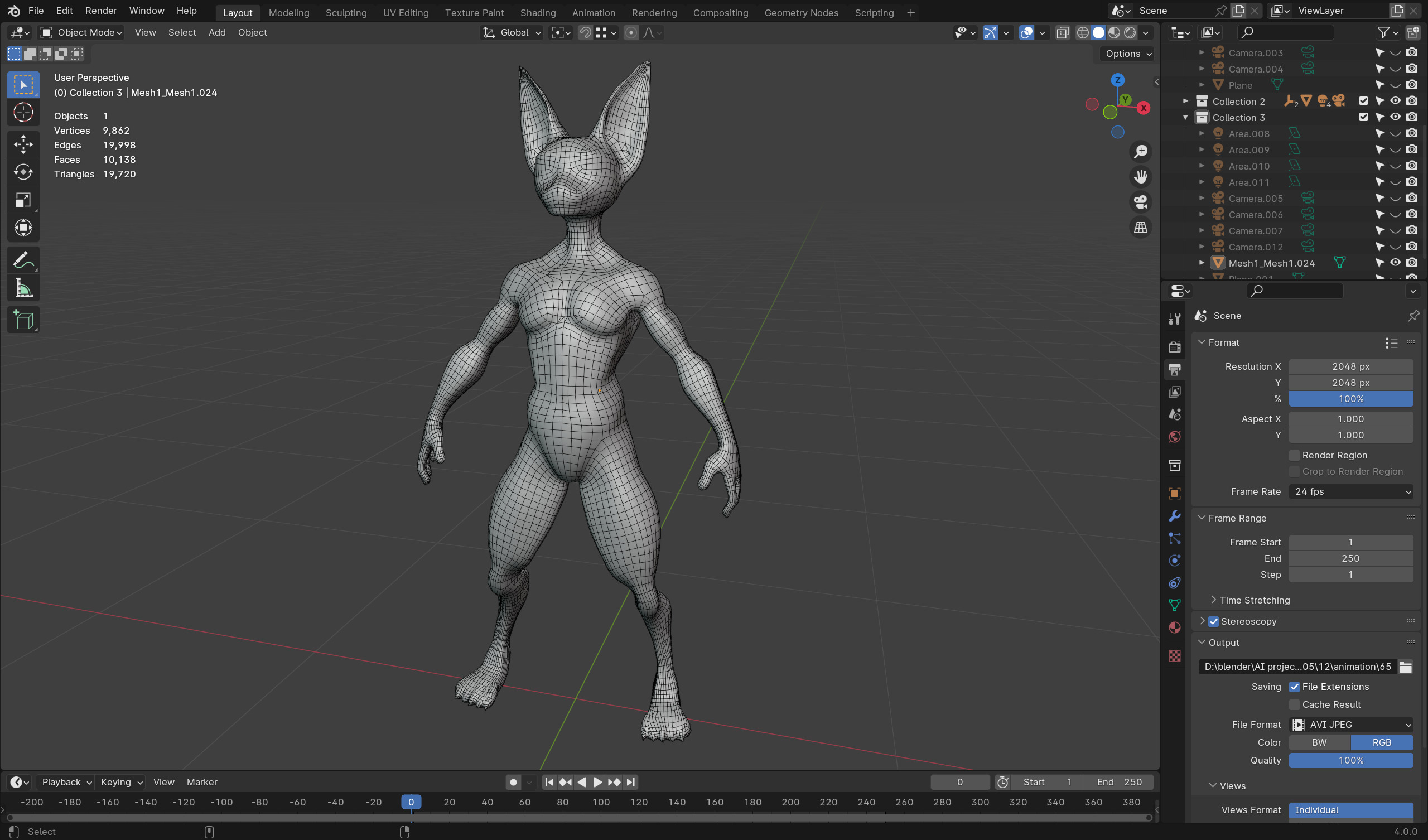 Anthropomorphic Rig-Ready Sphynx Cat - Low Poly Asset Low-poly 3D model_7