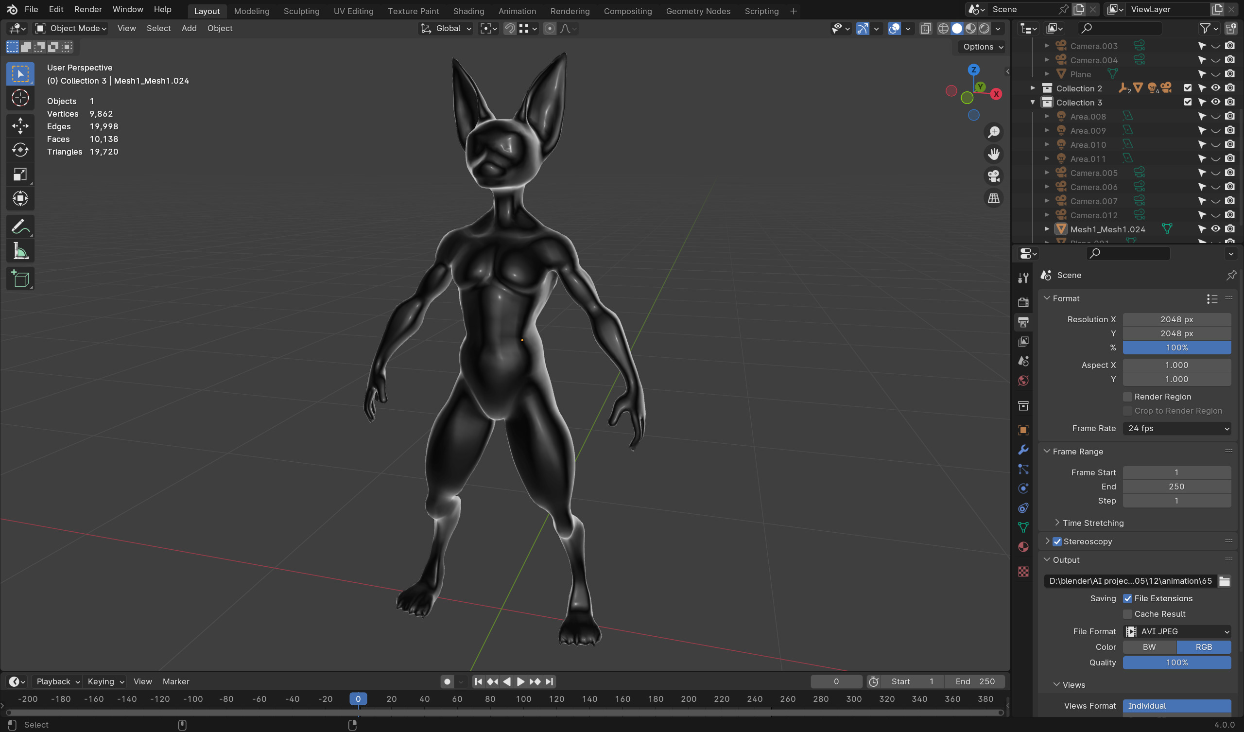 Anthropomorphic Rig-Ready Sphynx Cat - Low Poly Asset Low-poly 3D model_9
