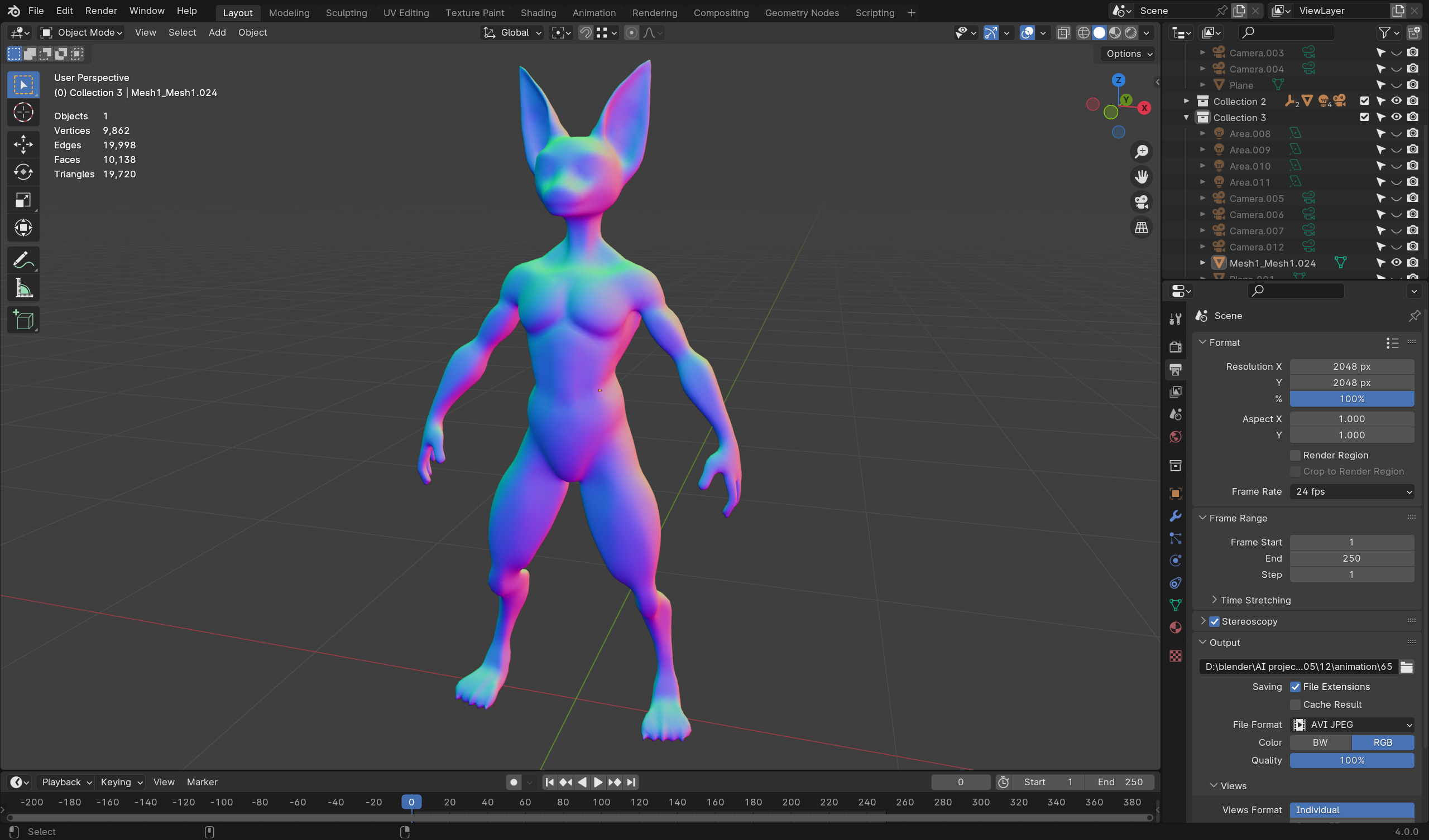 Anthropomorphic Rig-Ready Sphynx Cat - Low Poly Asset Low-poly 3D model_8