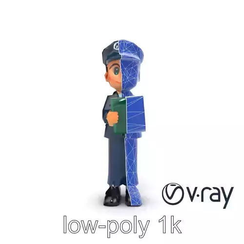 Cartoon Postman Figure 3D model pack