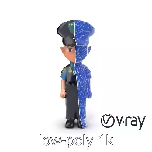 Cartoon Police Officer Figure model pack