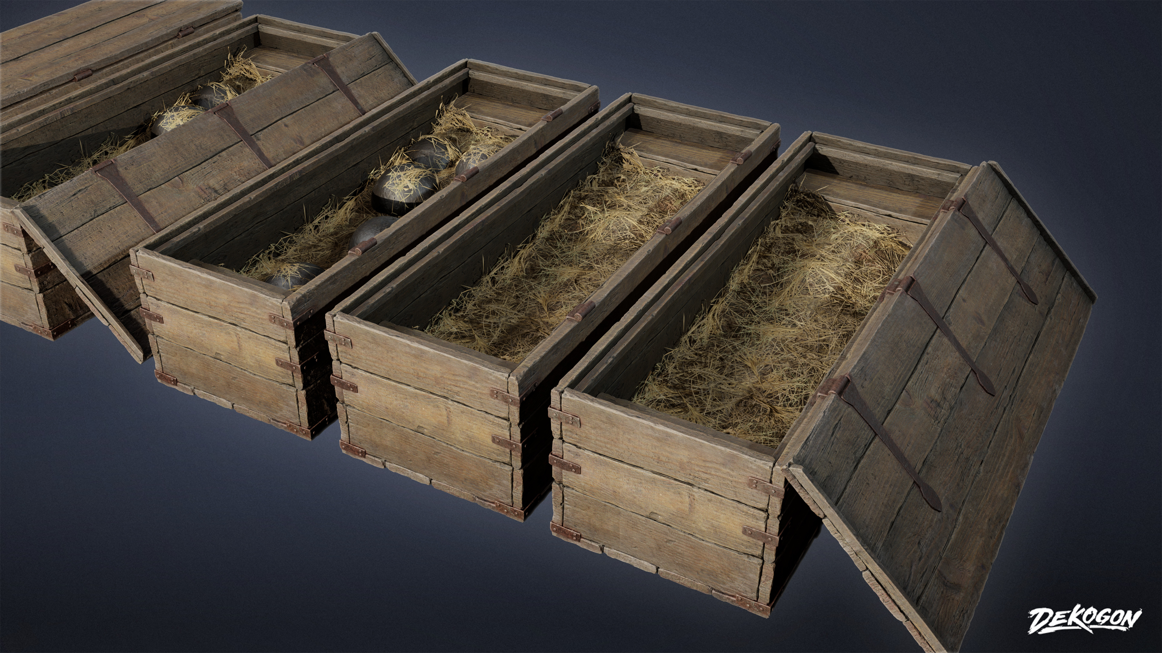 PIRATES - Cannon Ball Box 01 - LOW POLY AND NANITE Low-poly 3D model_13