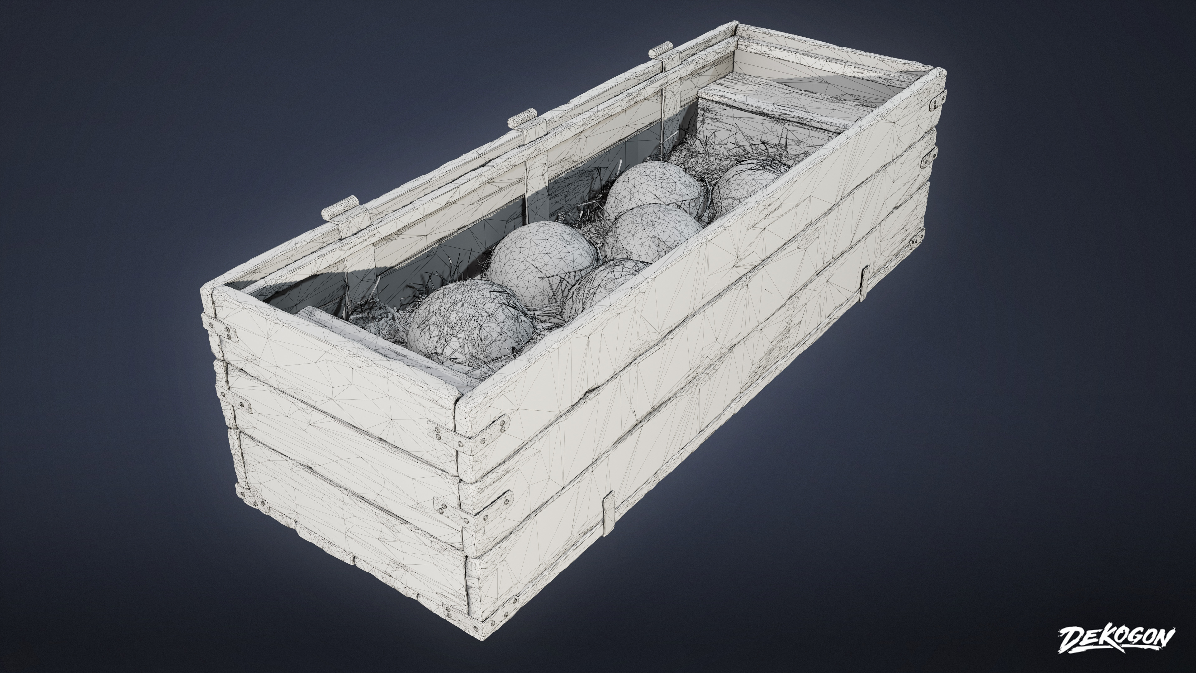 PIRATES - Cannon Ball Box 01 - LOW POLY AND NANITE Low-poly 3D model_5