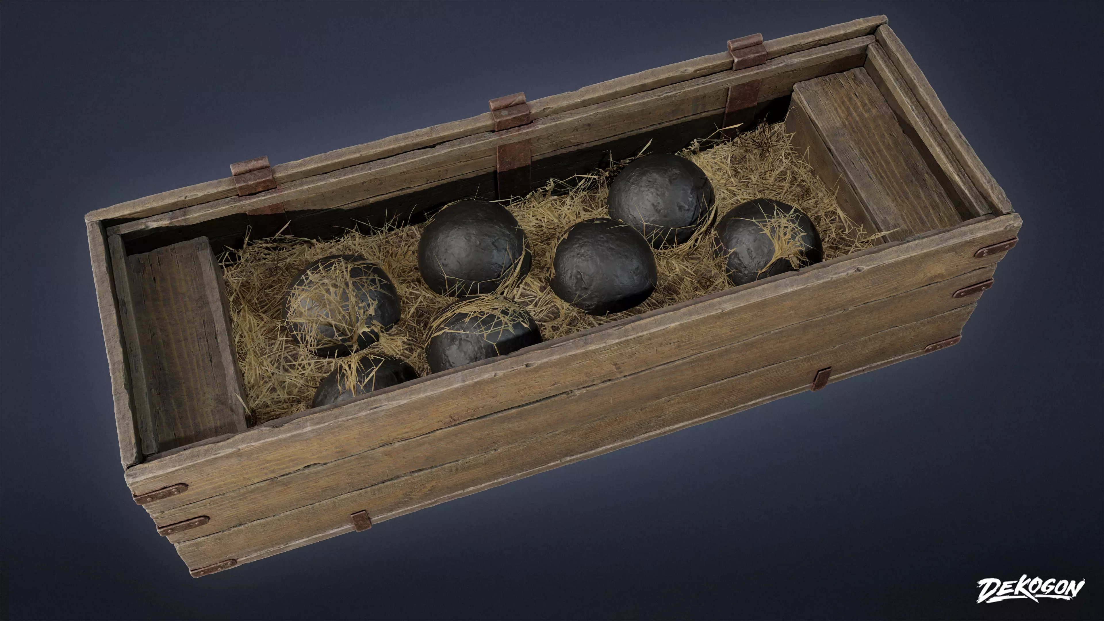 PIRATES - Cannon Ball Box 01 - LOW POLY AND NANITE Low-poly 3D model_0