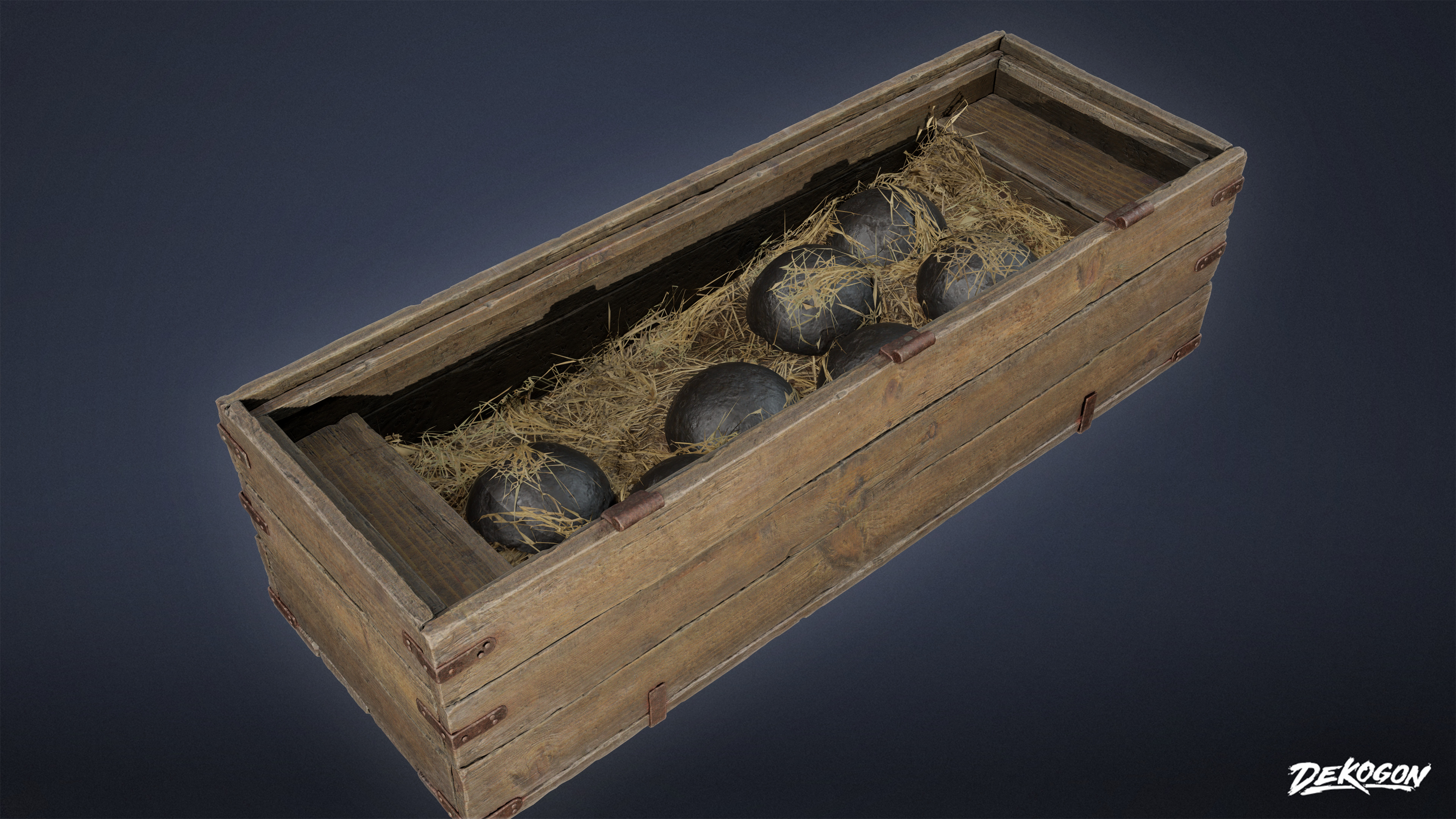 PIRATES - Cannon Ball Box 01 - LOW POLY AND NANITE Low-poly 3D model_7