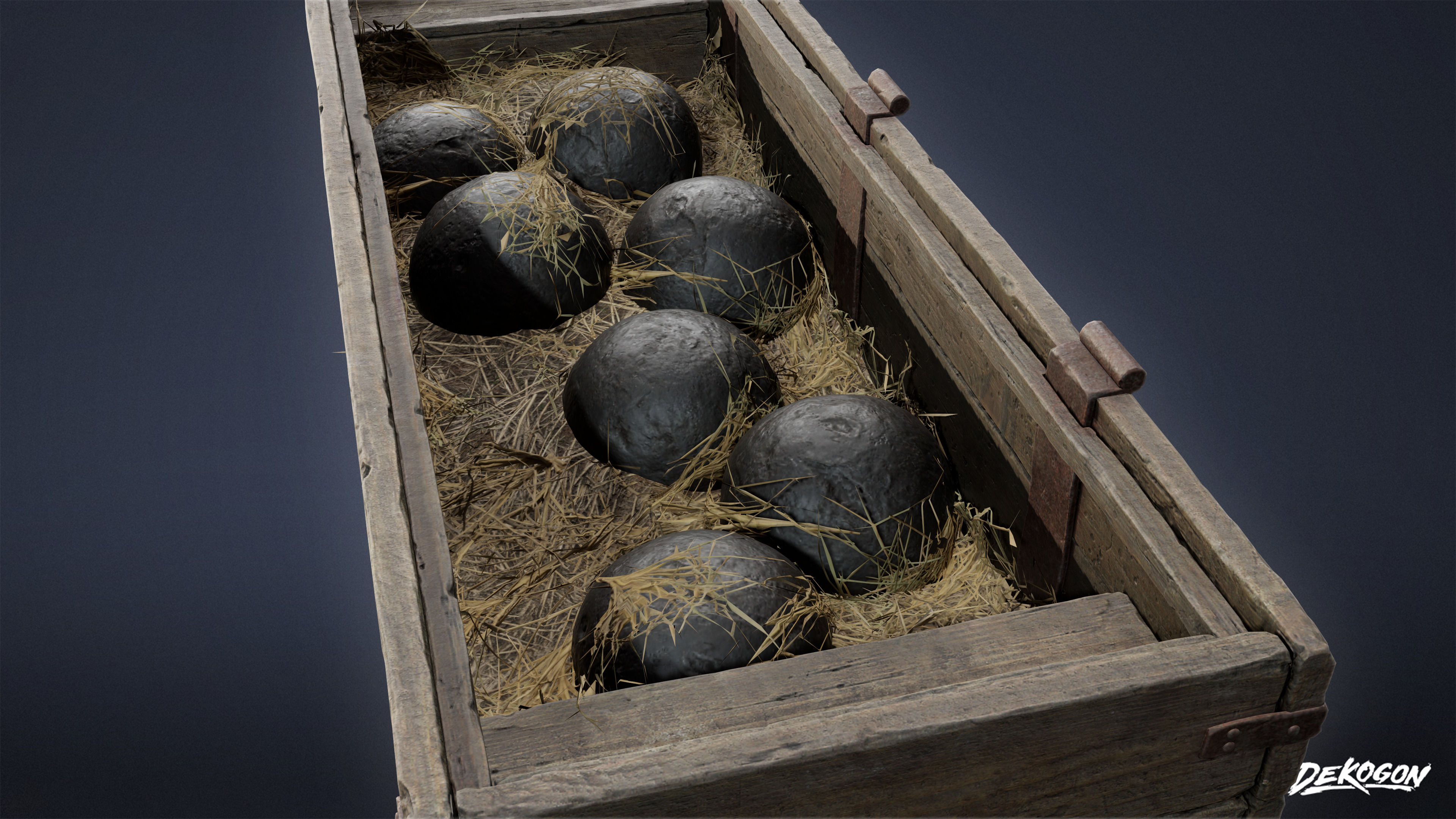 PIRATES - Cannon Ball Box 01 - LOW POLY AND NANITE Low-poly 3D model_6