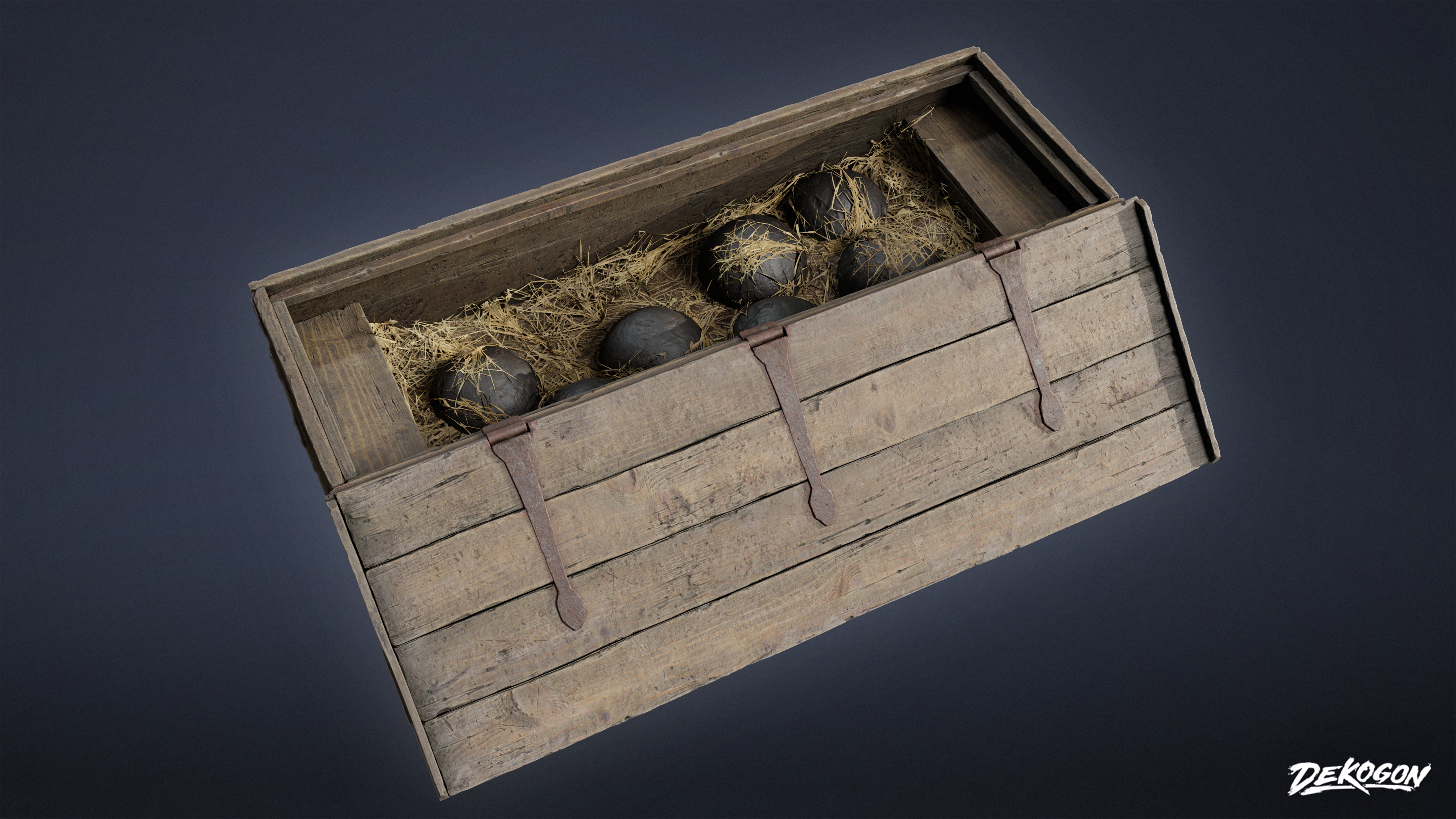 PIRATES - Cannon Ball Box 01 - LOW POLY AND NANITE Low-poly 3D model_21