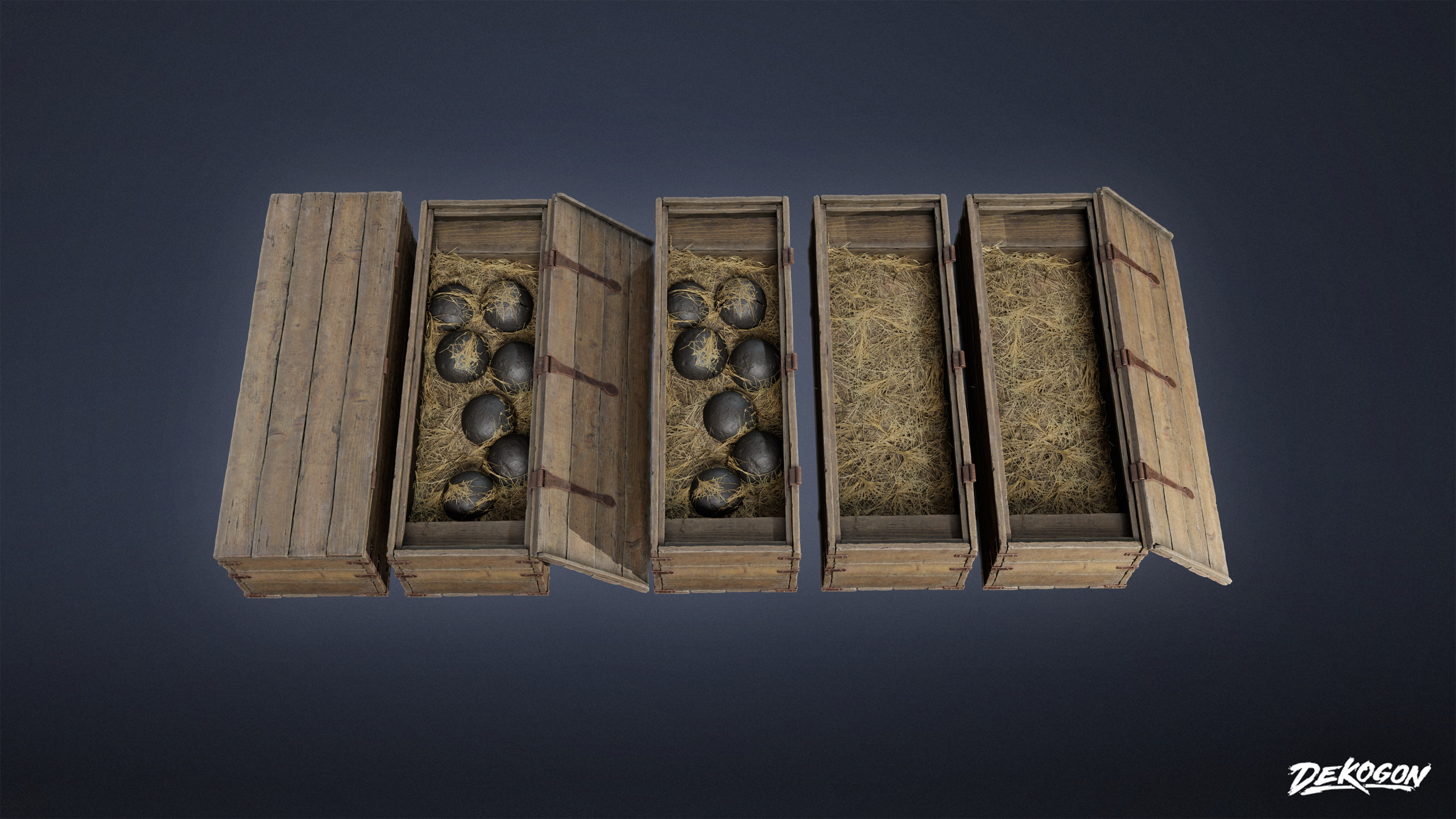 PIRATES - Cannon Ball Box 01 - LOW POLY AND NANITE Low-poly 3D model_16