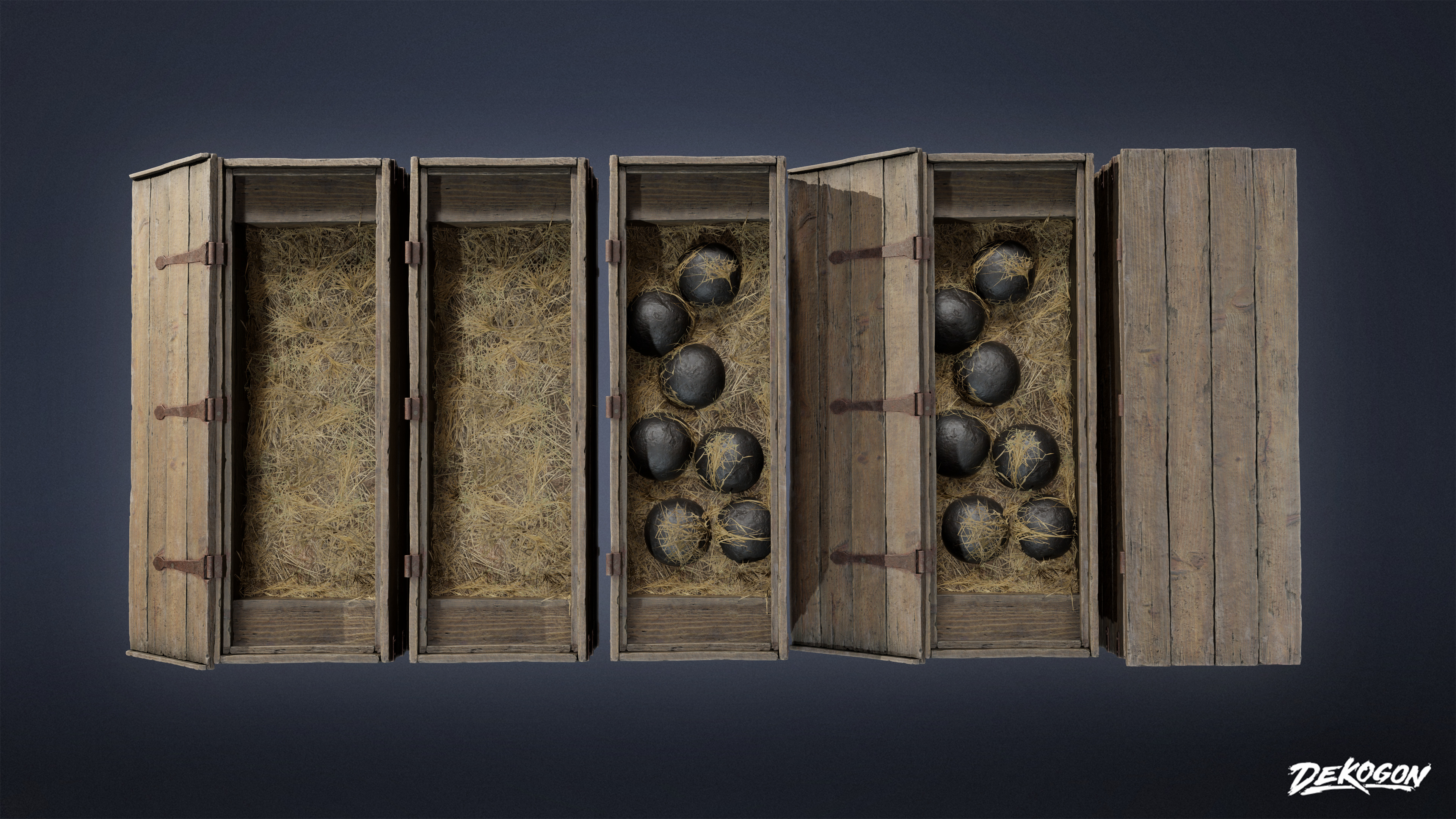 PIRATES - Cannon Ball Box 01 - LOW POLY AND NANITE Low-poly 3D model_8