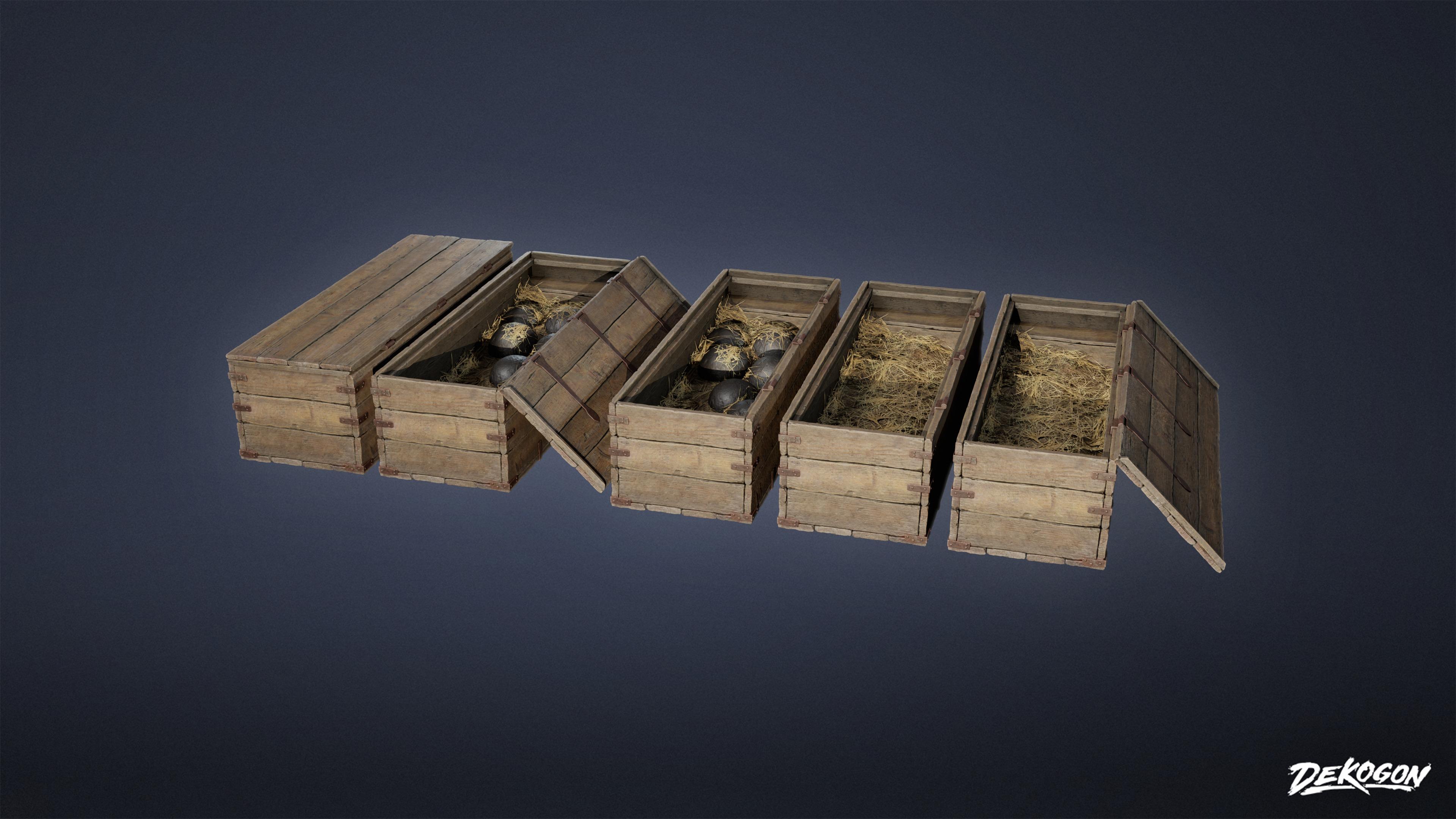 PIRATES - Cannon Ball Box 01 - LOW POLY AND NANITE Low-poly 3D model_14