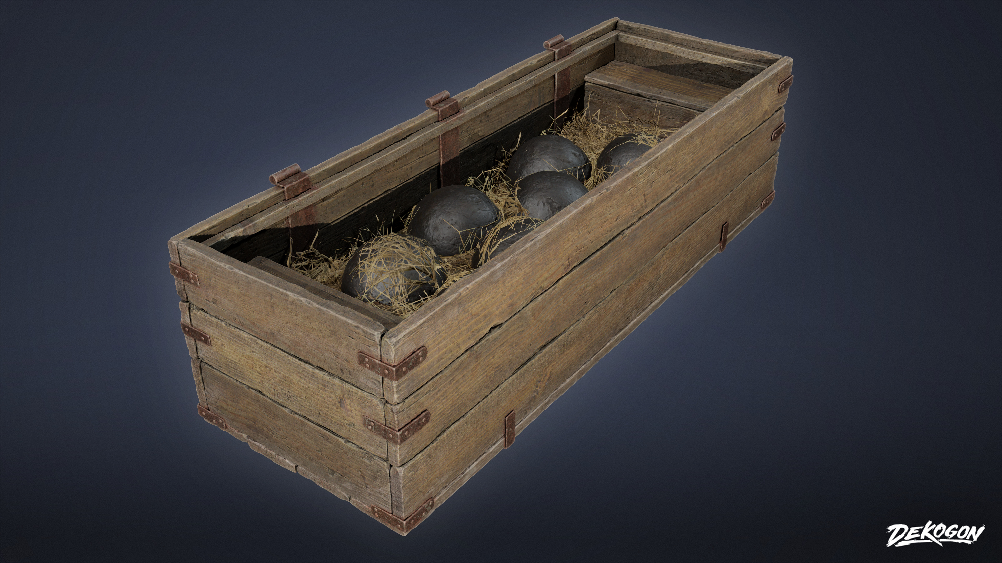 PIRATES - Cannon Ball Box 01 - LOW POLY AND NANITE Low-poly 3D model_4
