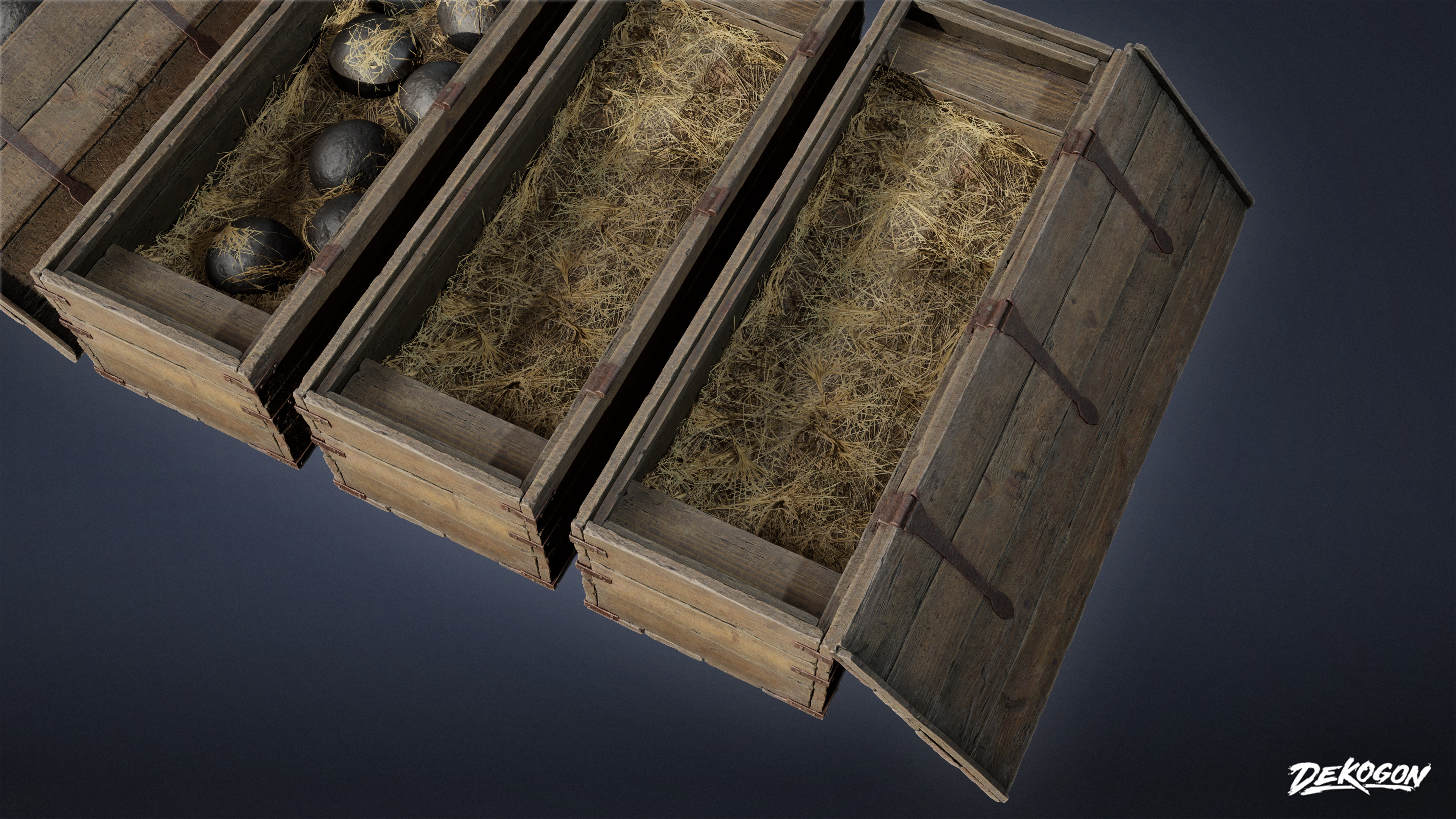 PIRATES - Cannon Ball Box 01 - LOW POLY AND NANITE Low-poly 3D model_12