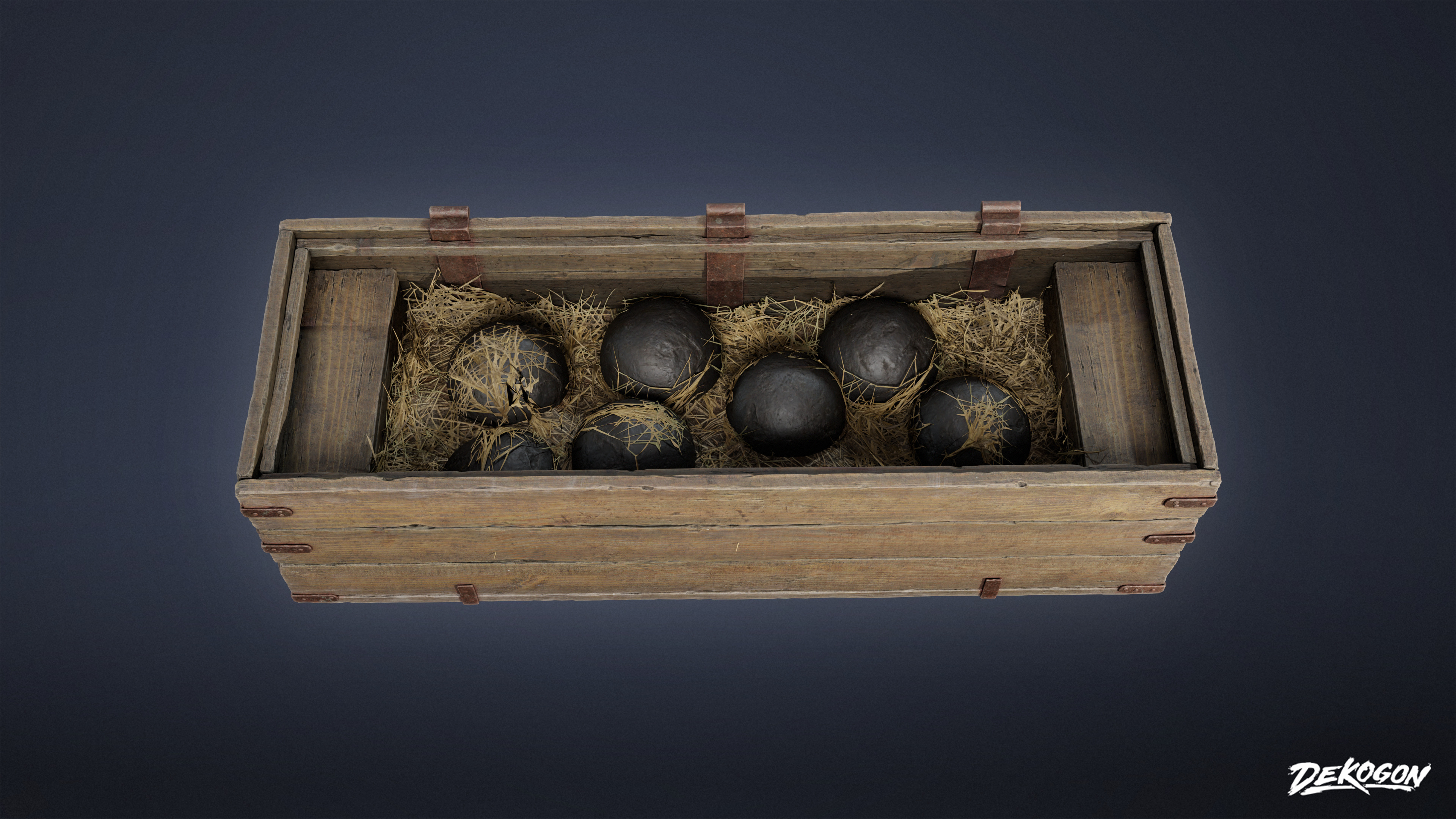 PIRATES - Cannon Ball Box 01 - LOW POLY AND NANITE Low-poly 3D model_20