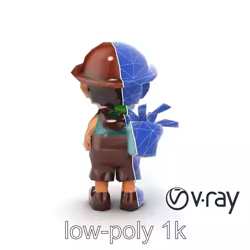 Cartoon Gardener Figurine model pack