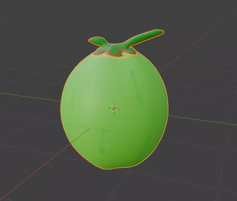 coconut with subdivistion 3D model_0