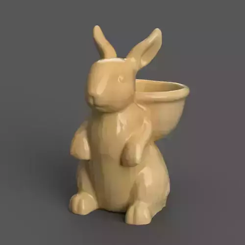 Bunny Bowl pot- planter- candy dish- cup- urn- candle holder 1