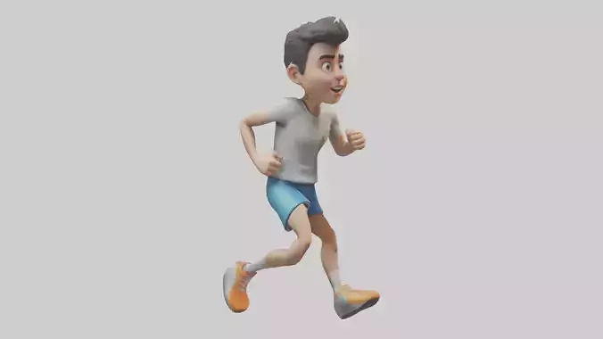 Cartoon Marathon Runner model 3D model