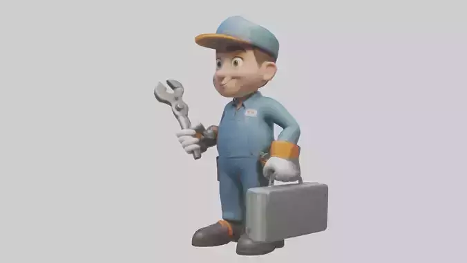 Cartoon Mechanic Assistant model
