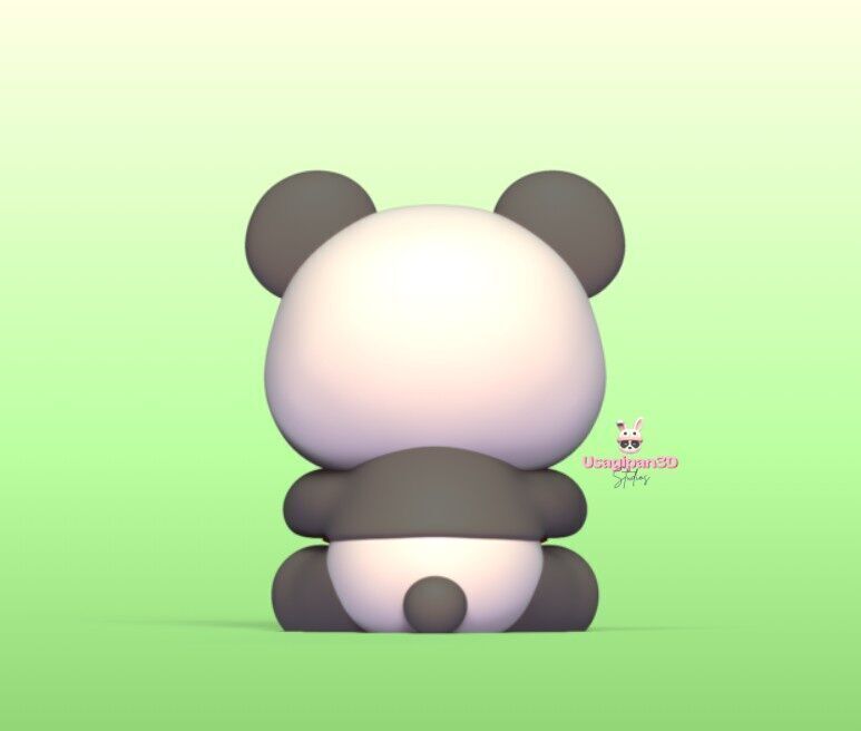 Panda Reading a Book 3D print model_4