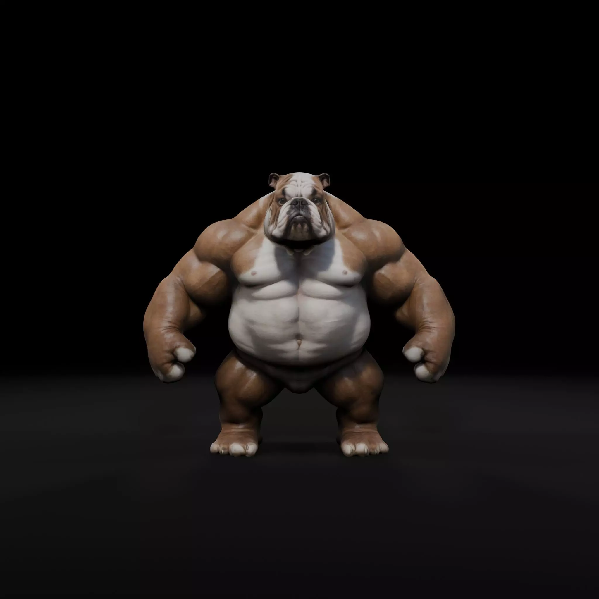 Anthropomorphic Rig-Ready Bulldog - Low Poly Asset Low-poly 3D model